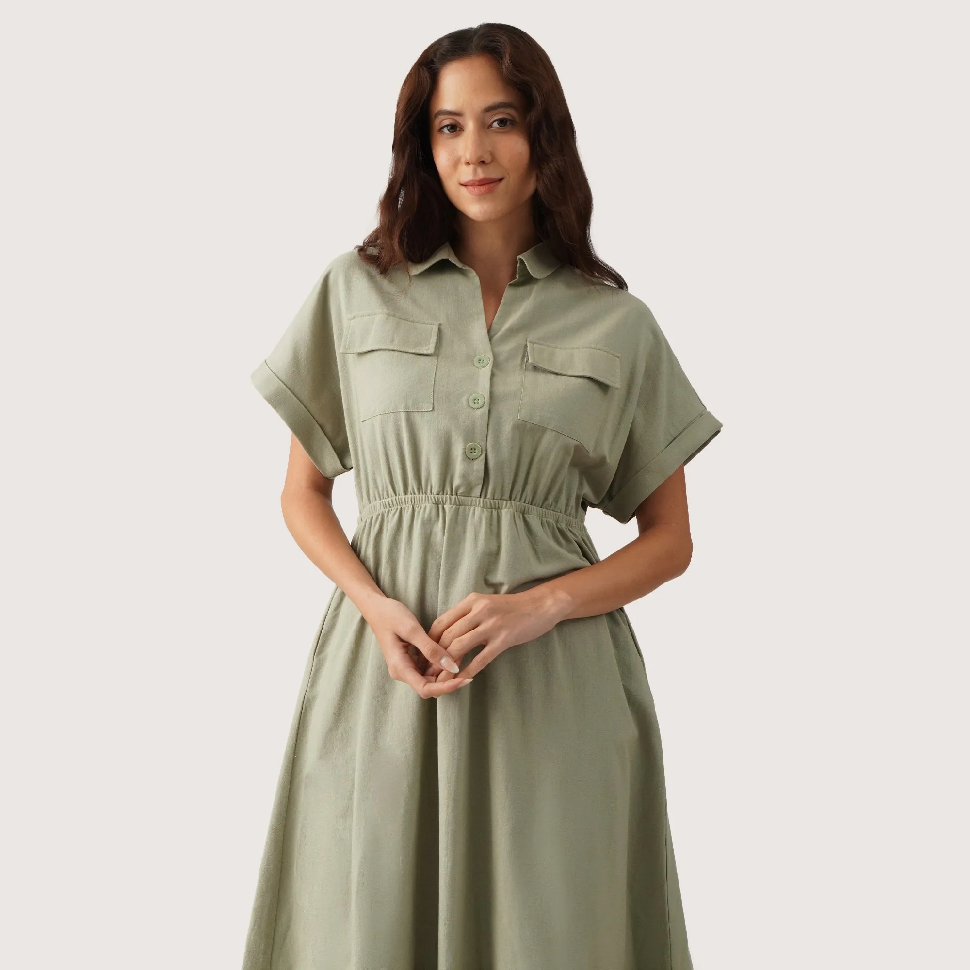 Regatta- Button-Front Shirtdress