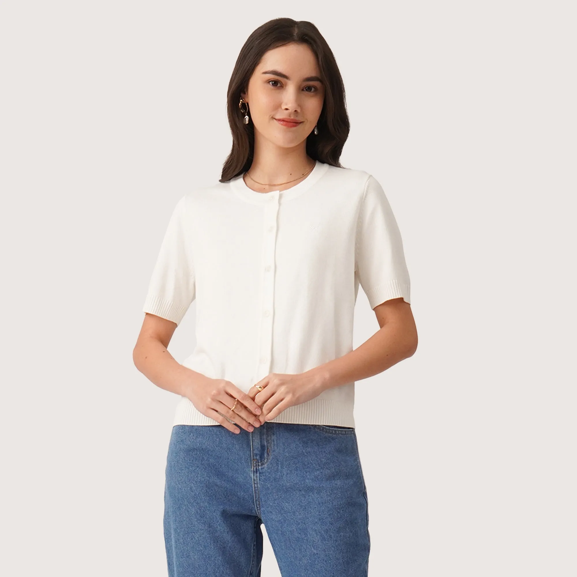 Regatta- Flat Knit Buttoned Top