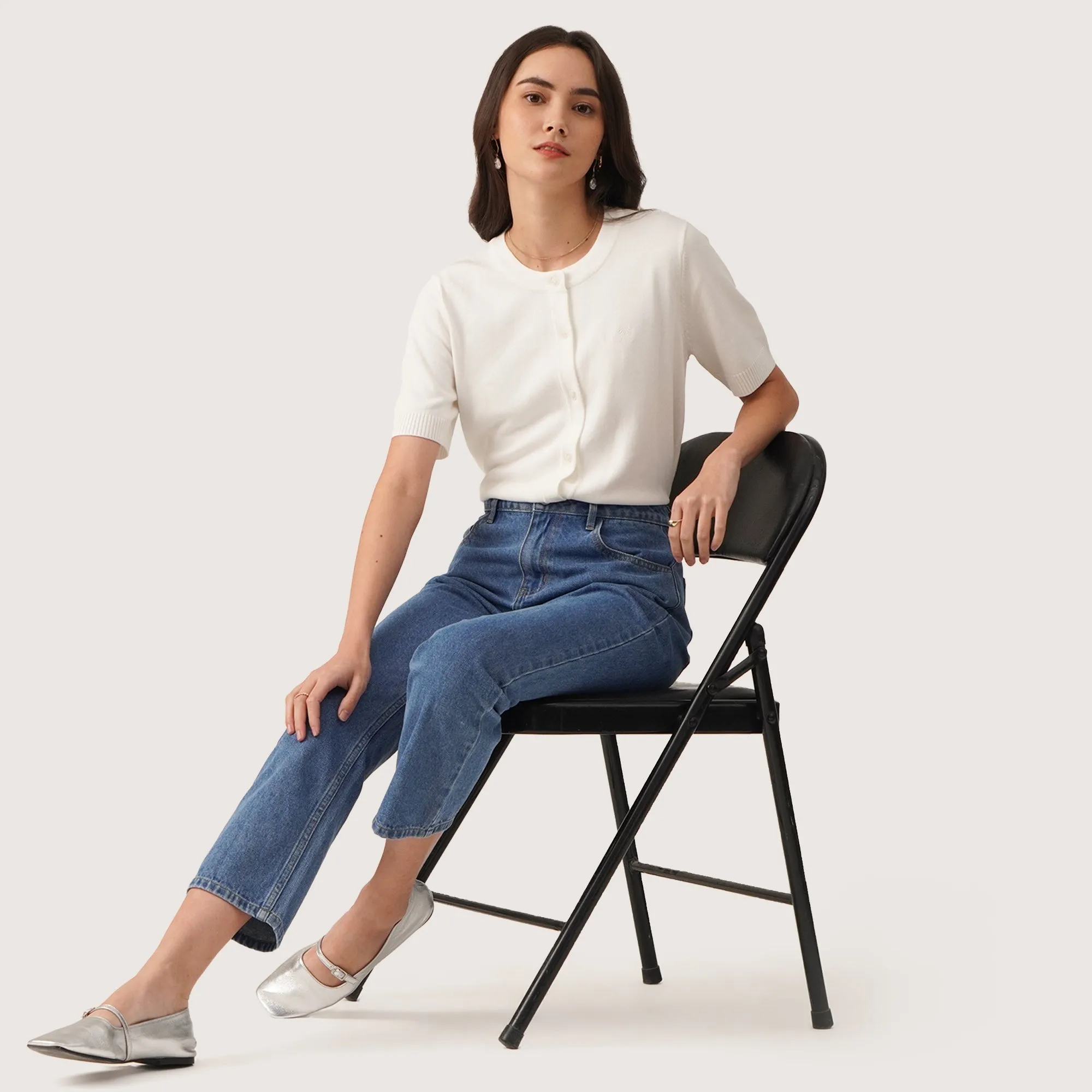 Regatta- Flat Knit Buttoned Top