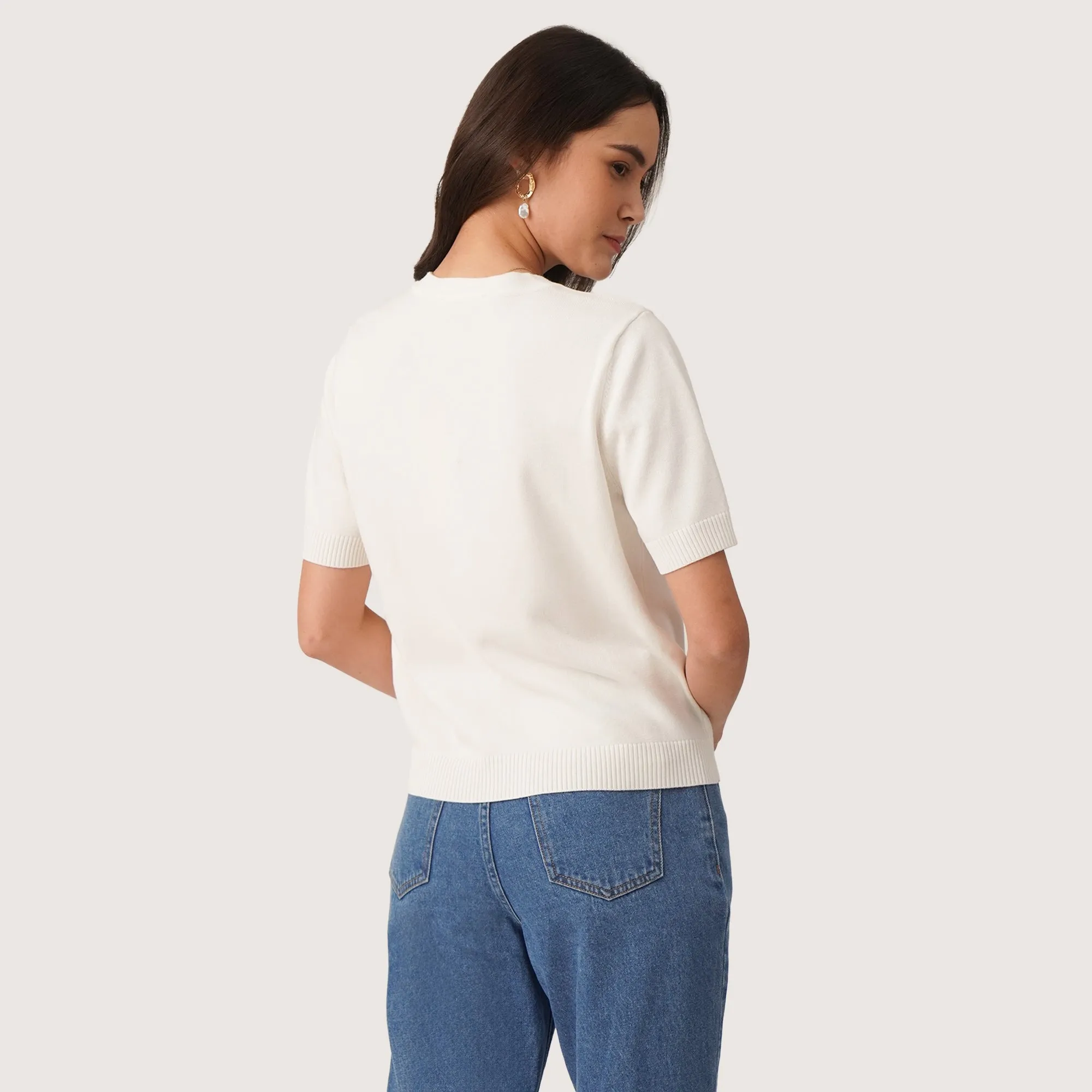 Regatta- Flat Knit Buttoned Top
