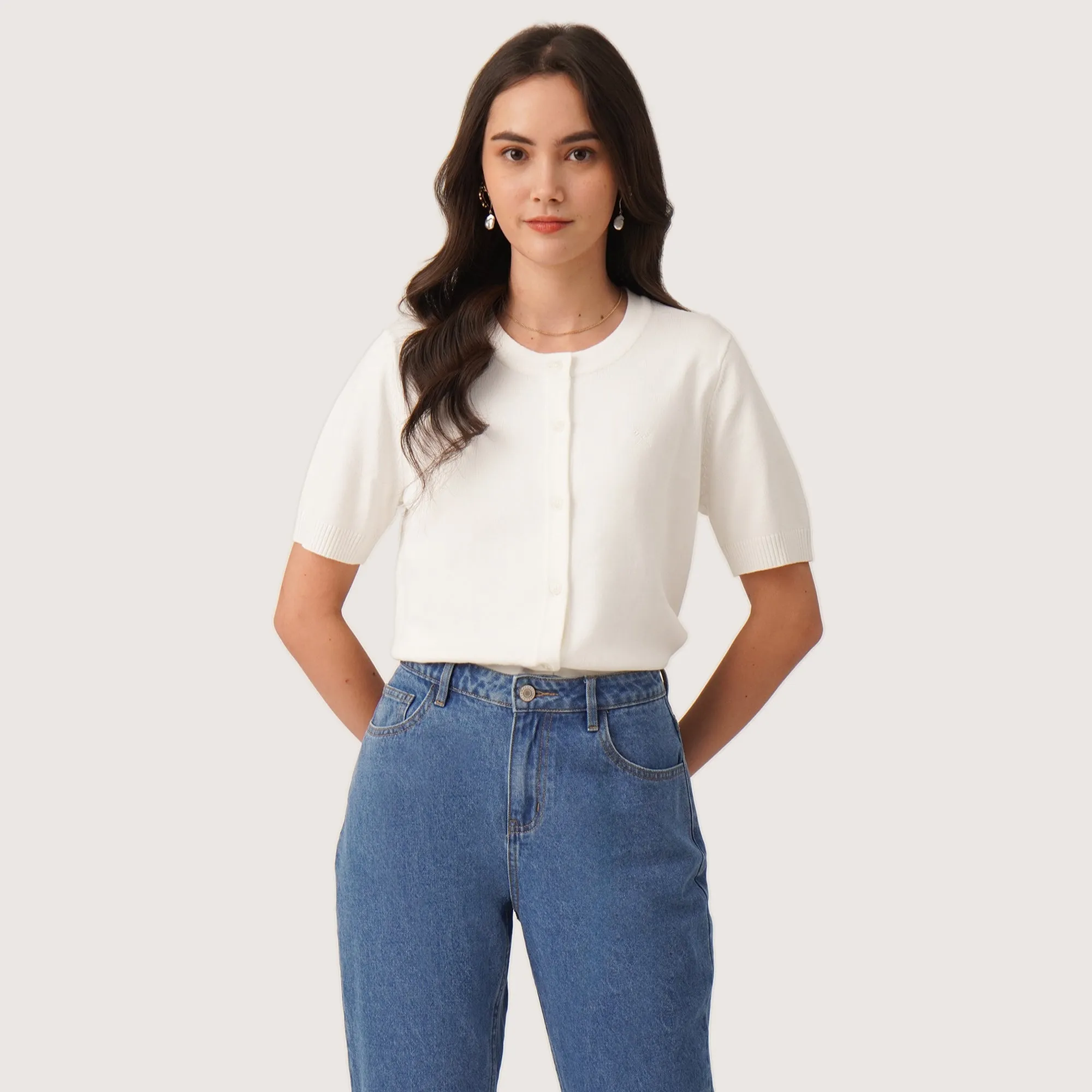 Regatta- Flat Knit Buttoned Top