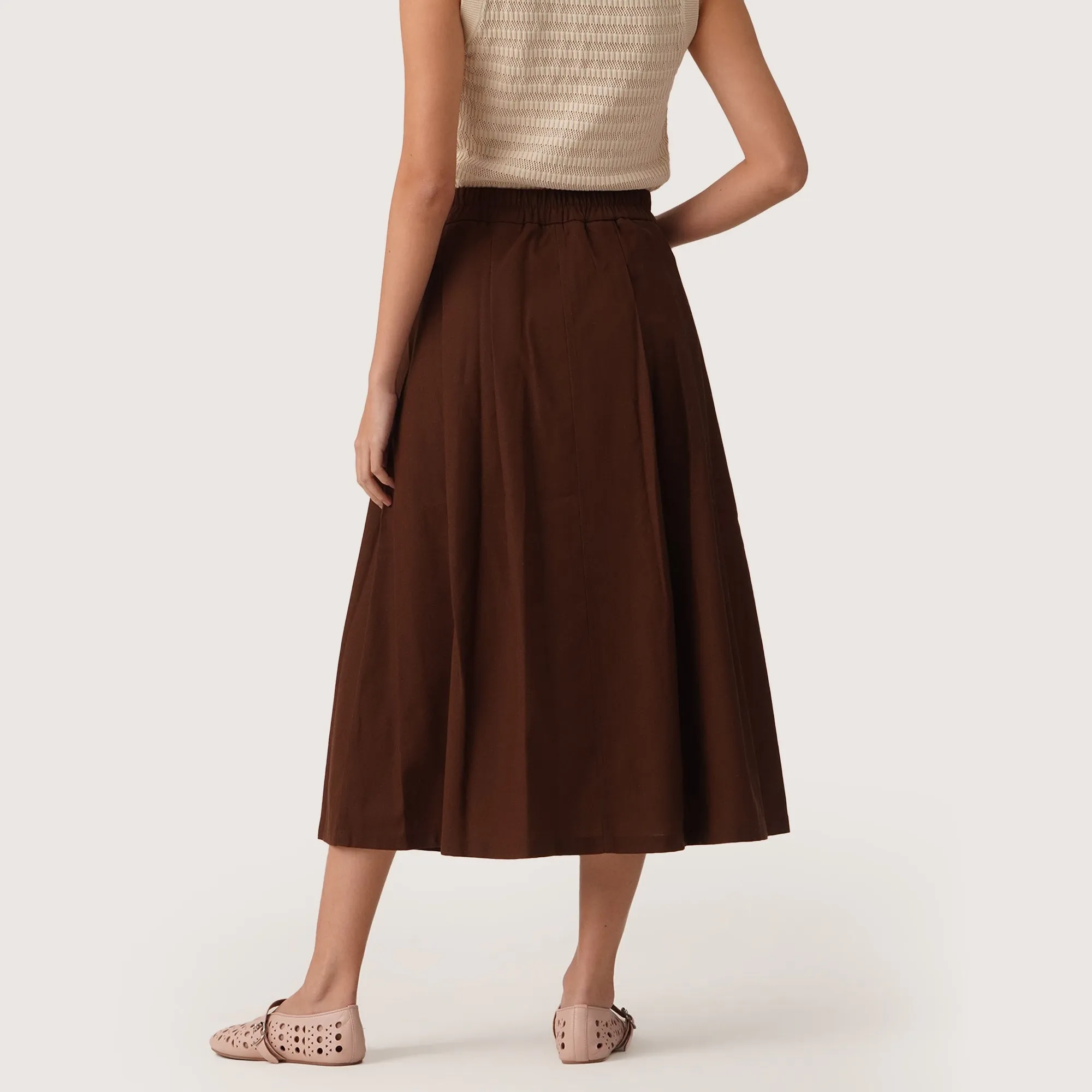 Regatta- Linen Midi Gartered Skirt