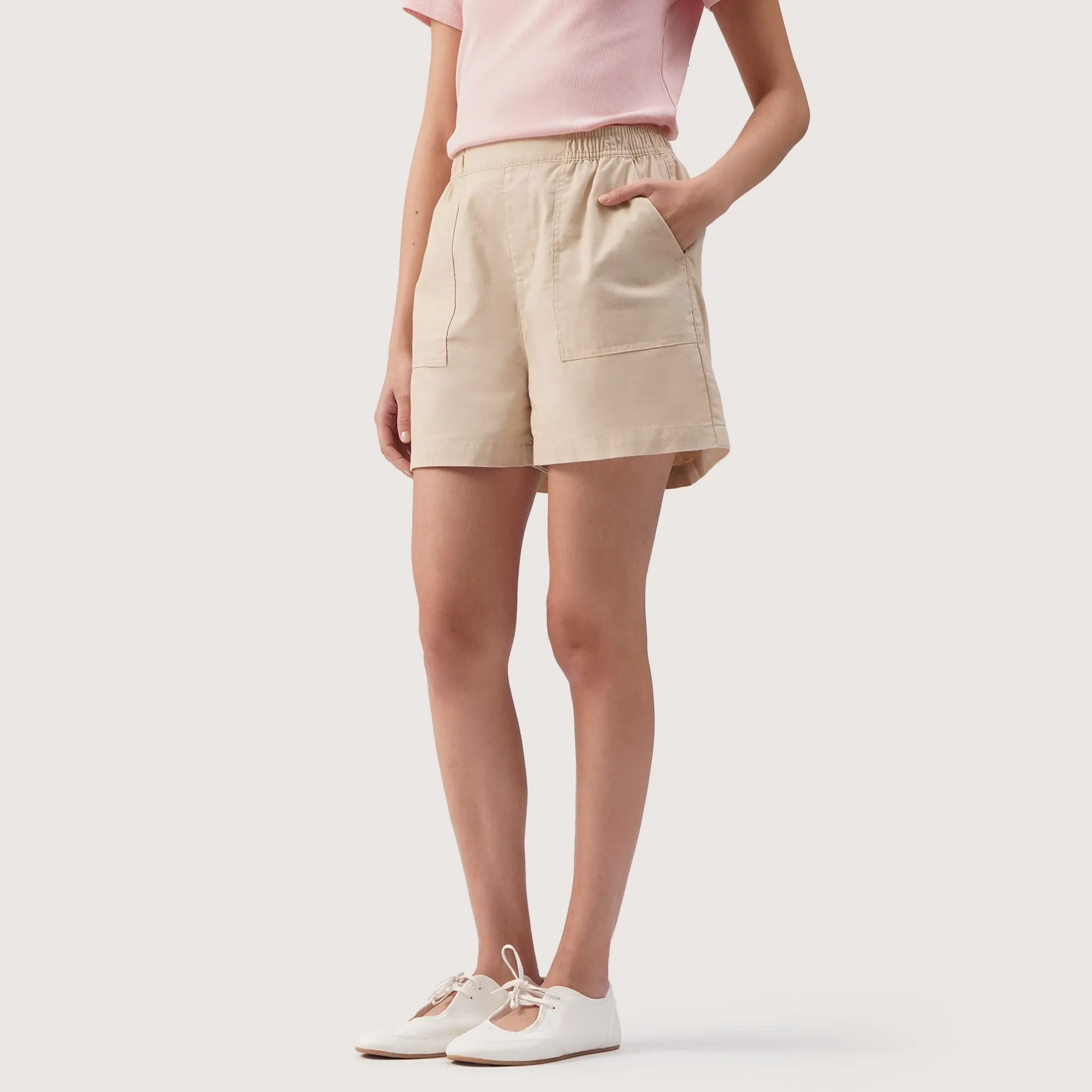 Regatta- Linen Shorts With Patch Pocket