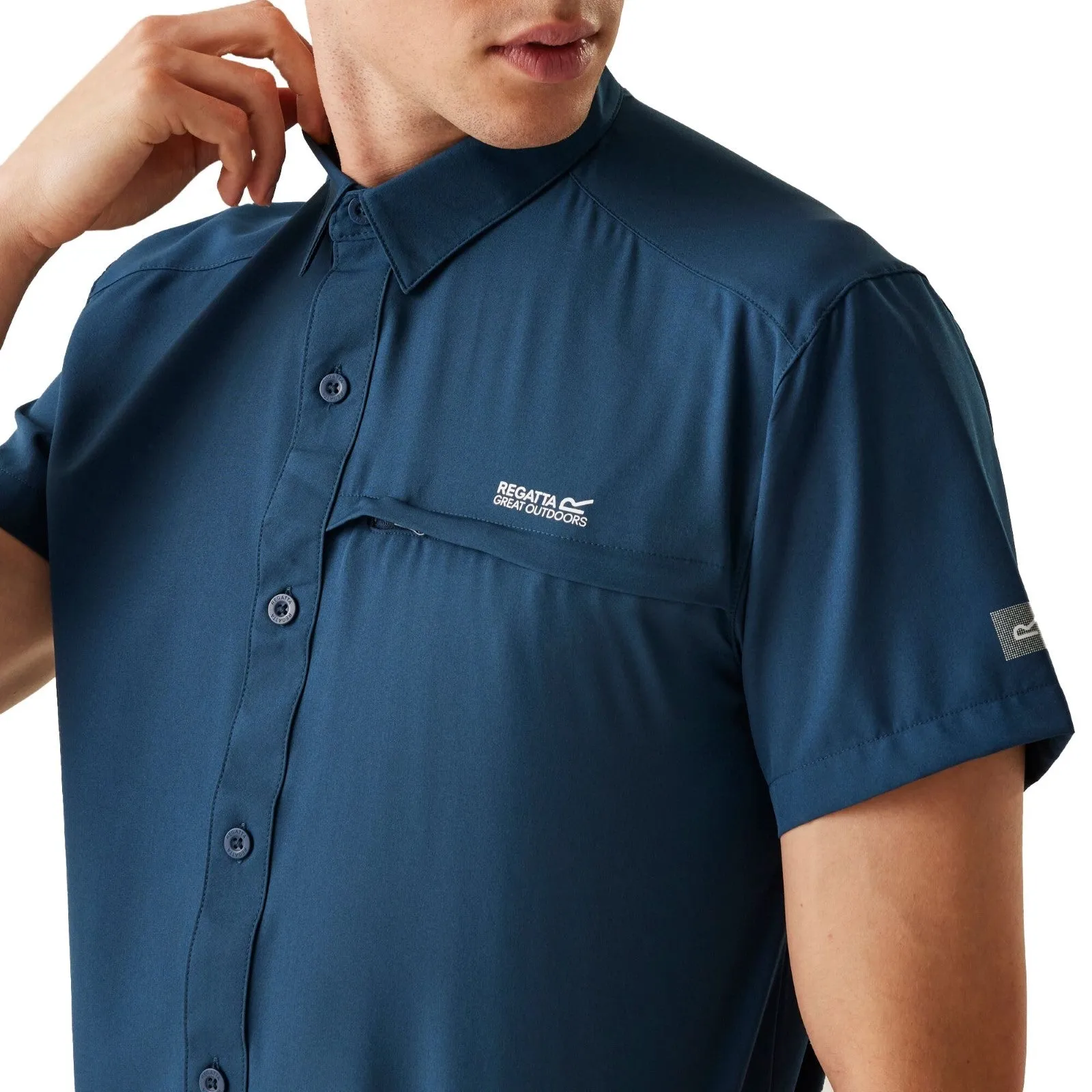 Regatta Mens Insect Repellent Packable Short Sleeve Shirt