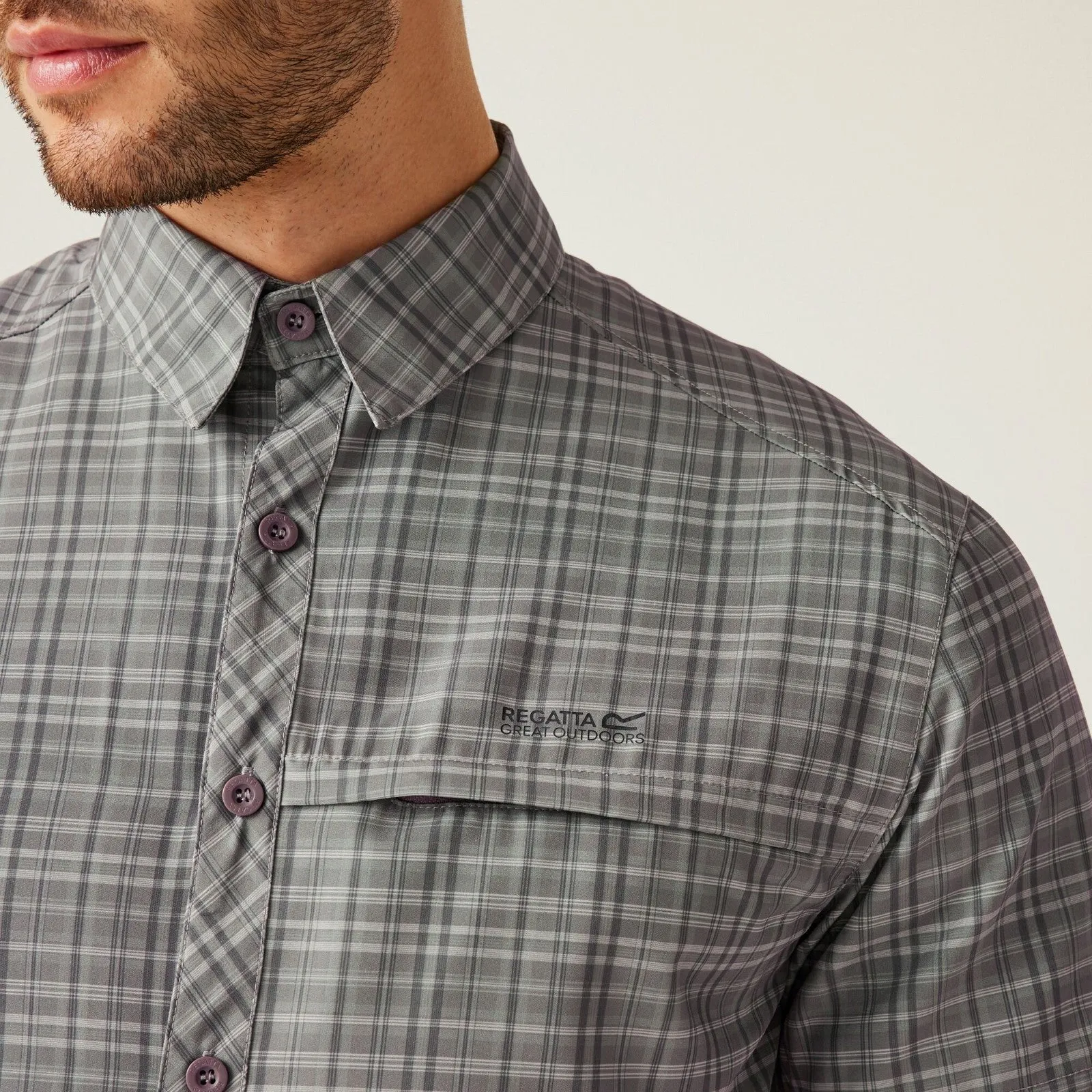 Regatta Mens Insect Repellent Packable Short Sleeve Shirt
