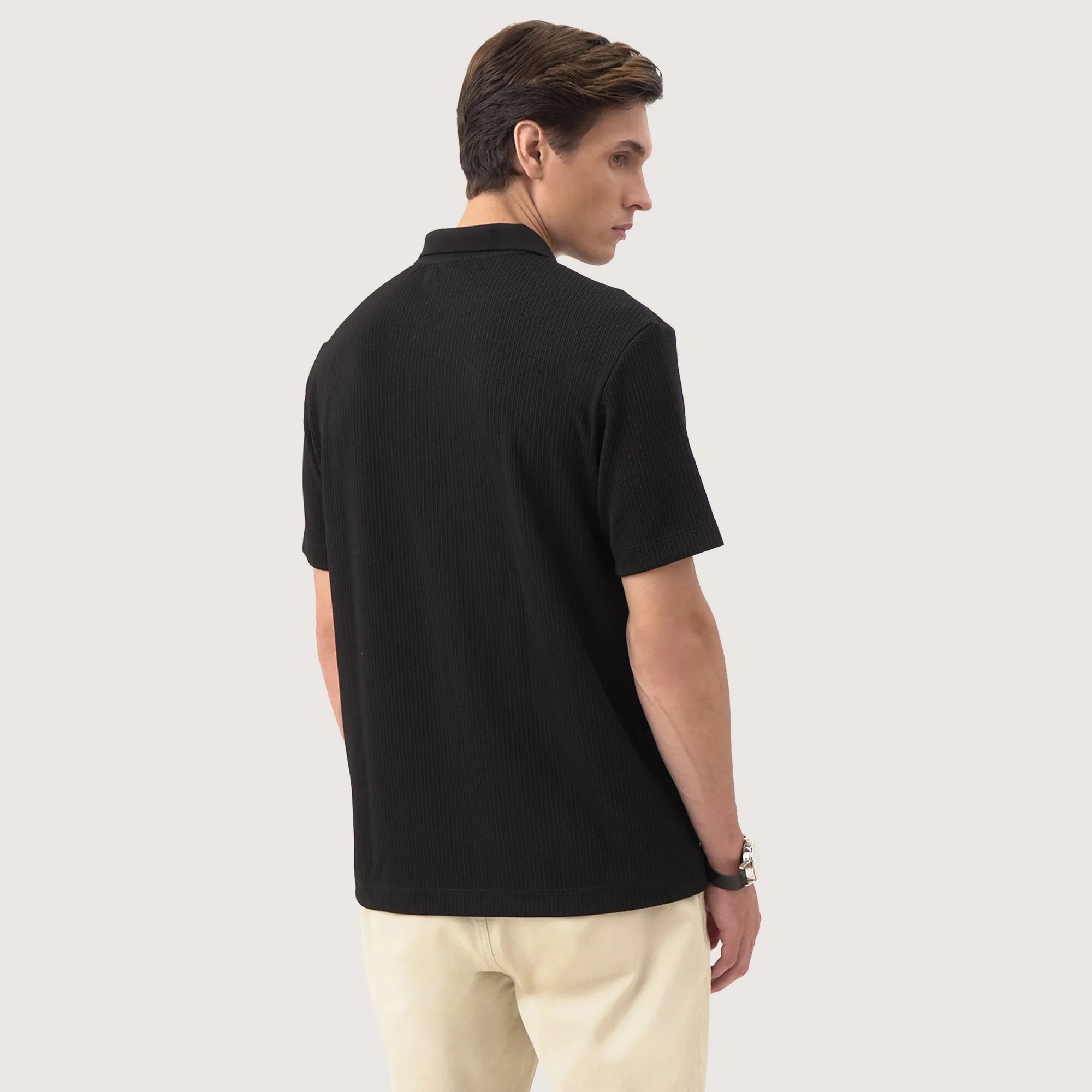 Regatta- Regular Fit Polo In Textured Knit Fabric