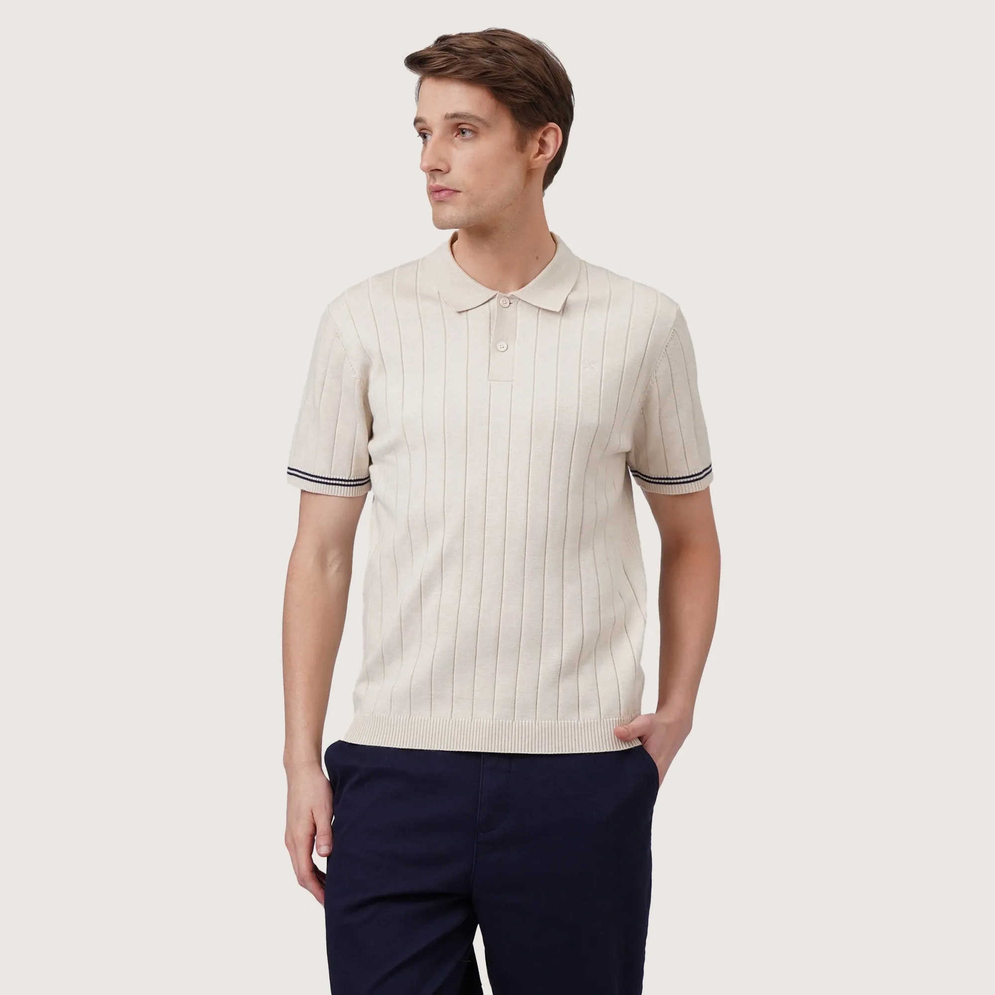 Regatta- Regular Fit Polo Shirt With Debossed Stripes