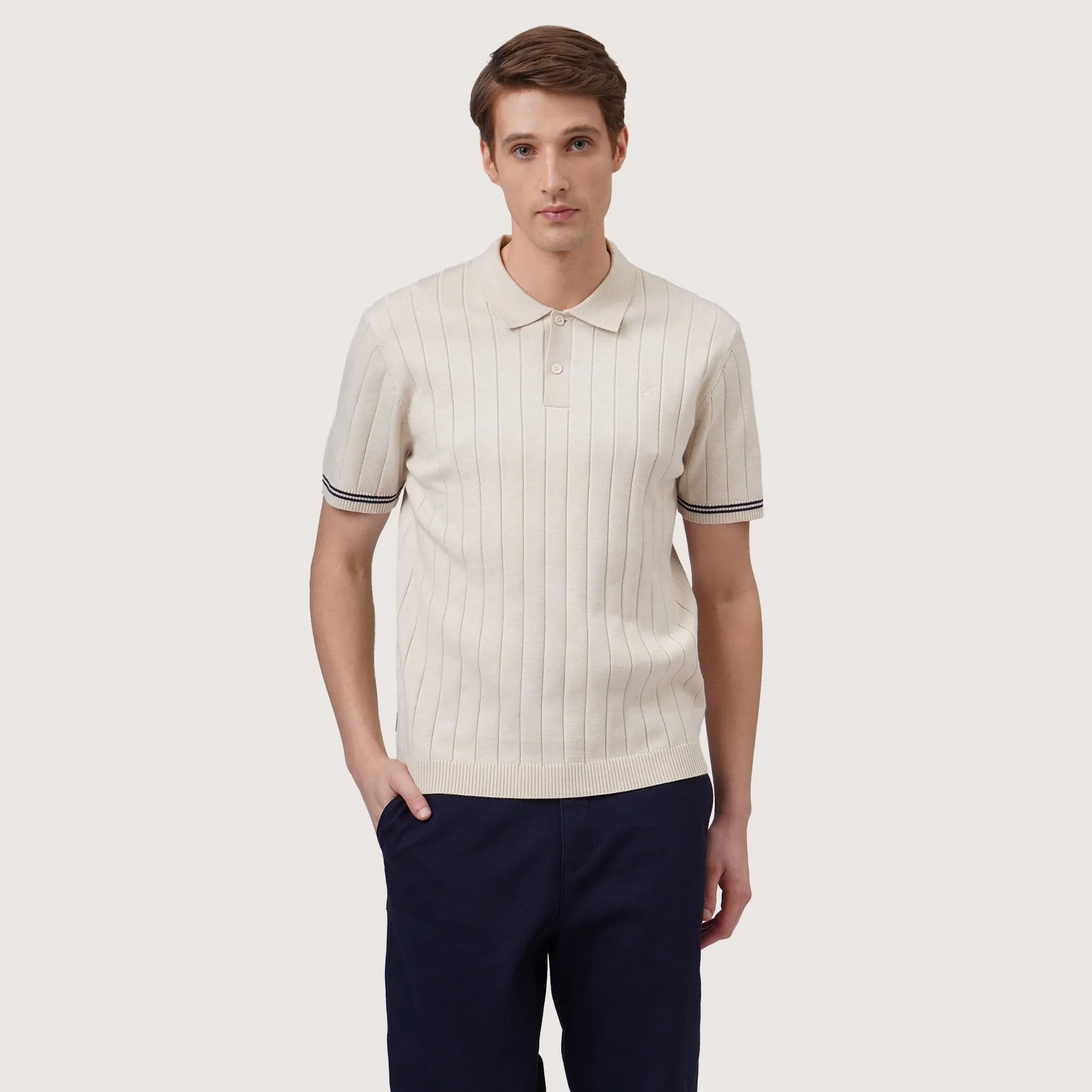 Regatta- Regular Fit Polo Shirt With Debossed Stripes