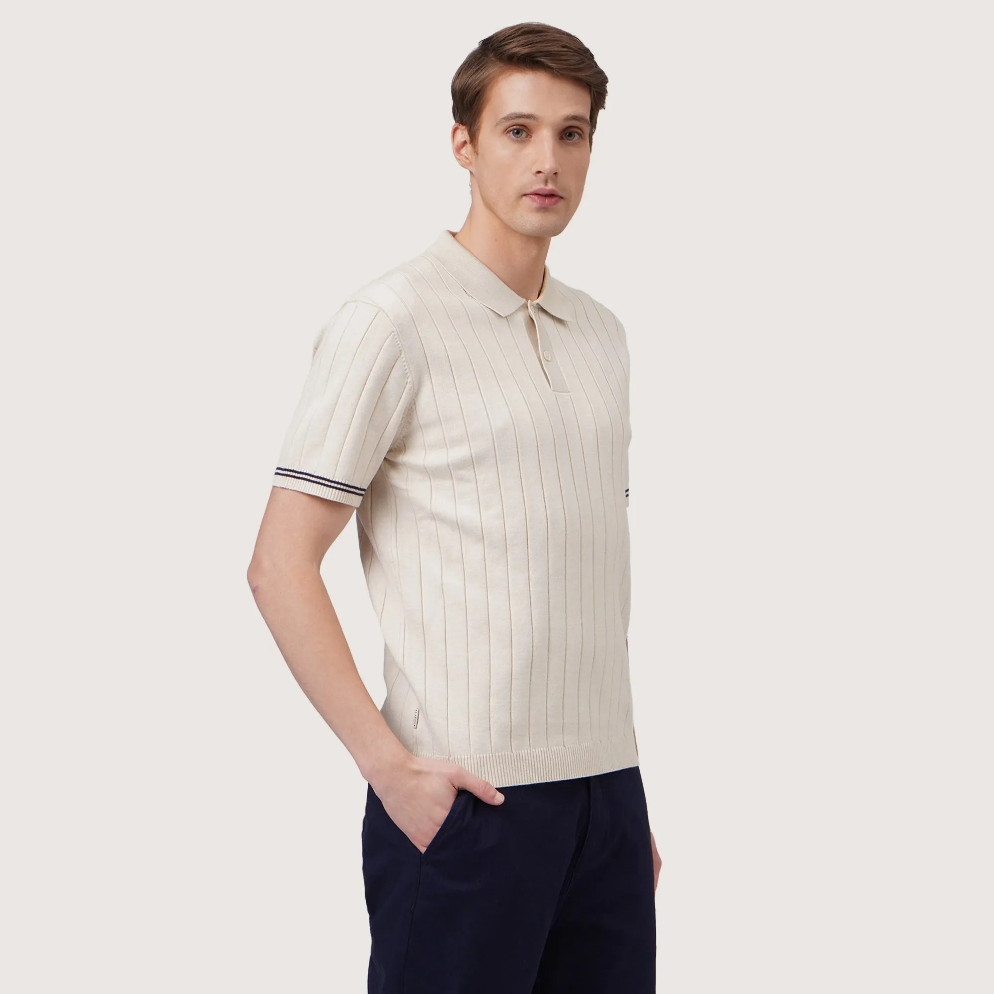 Regatta- Regular Fit Polo Shirt With Debossed Stripes