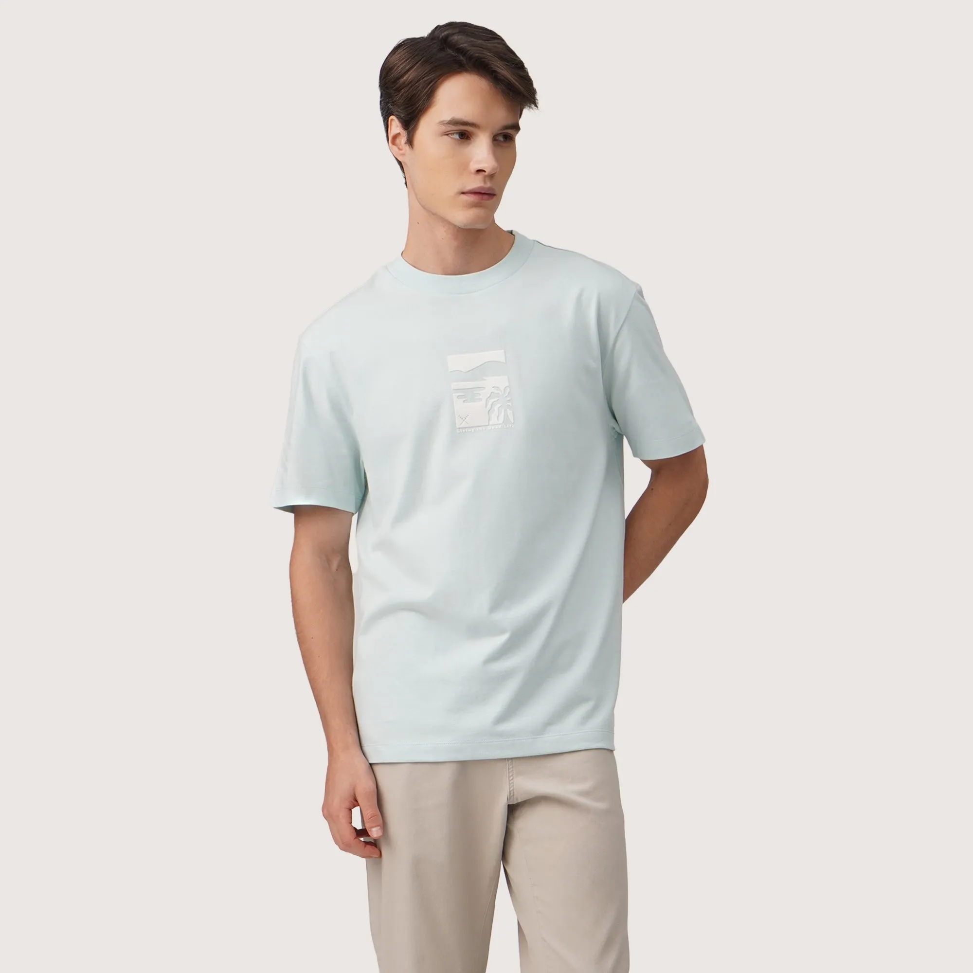 Regatta- Regular Fit Round Neck T-Shirt In Heavy Jersey With Flocking Print