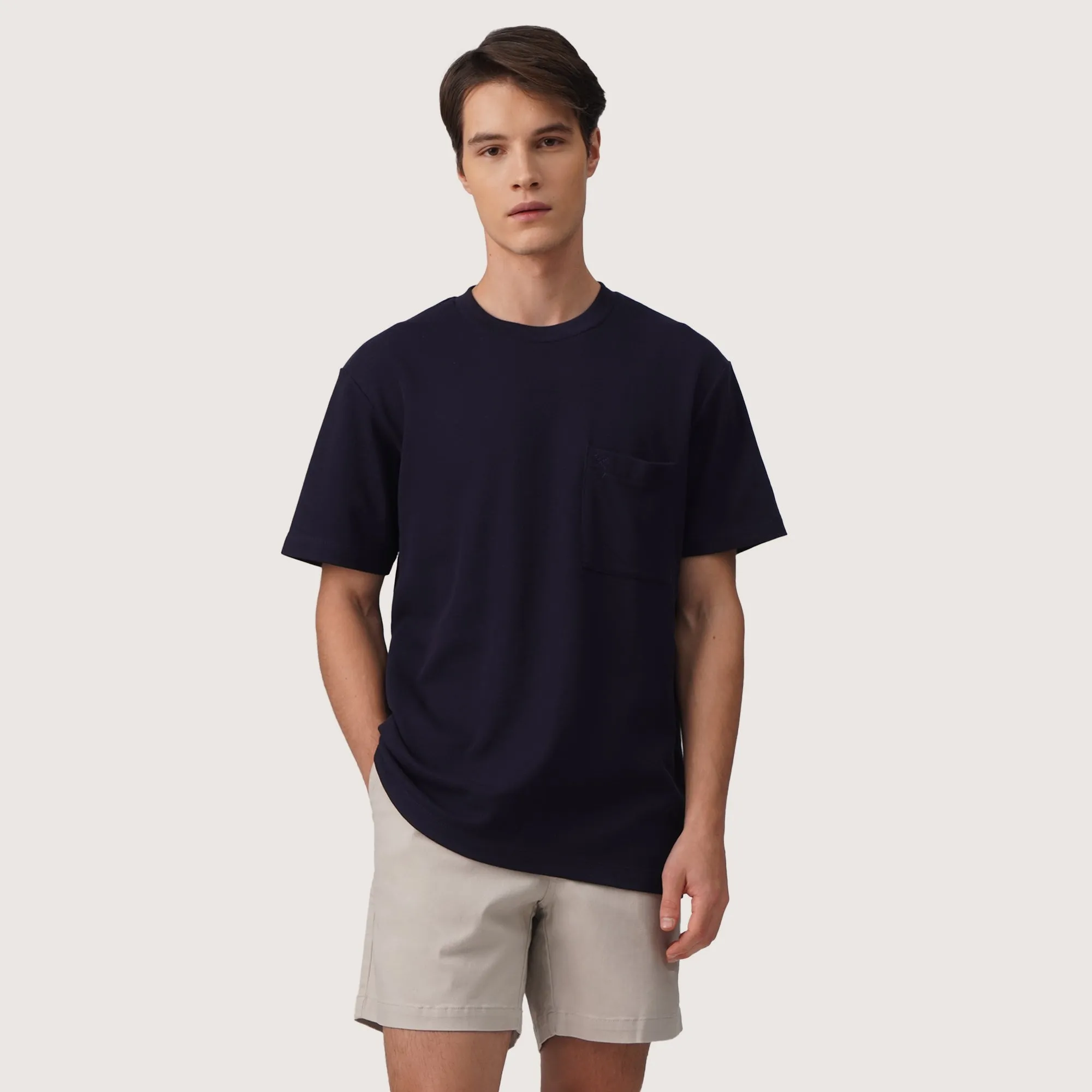 Regatta- Regular Fit Round Neck T-Shirt In Honeycomb Pique With Patch Pocket