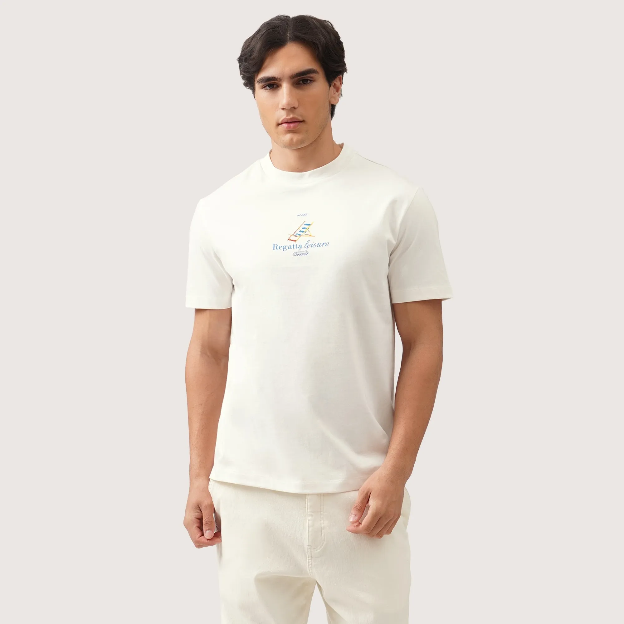 Regatta- Regular Fit Round Neck T-Shirt In Single Jersey With Watercolor Print