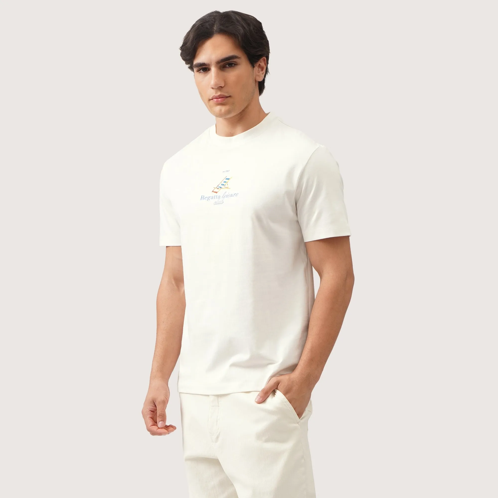 Regatta- Regular Fit Round Neck T-Shirt In Single Jersey With Watercolor Print