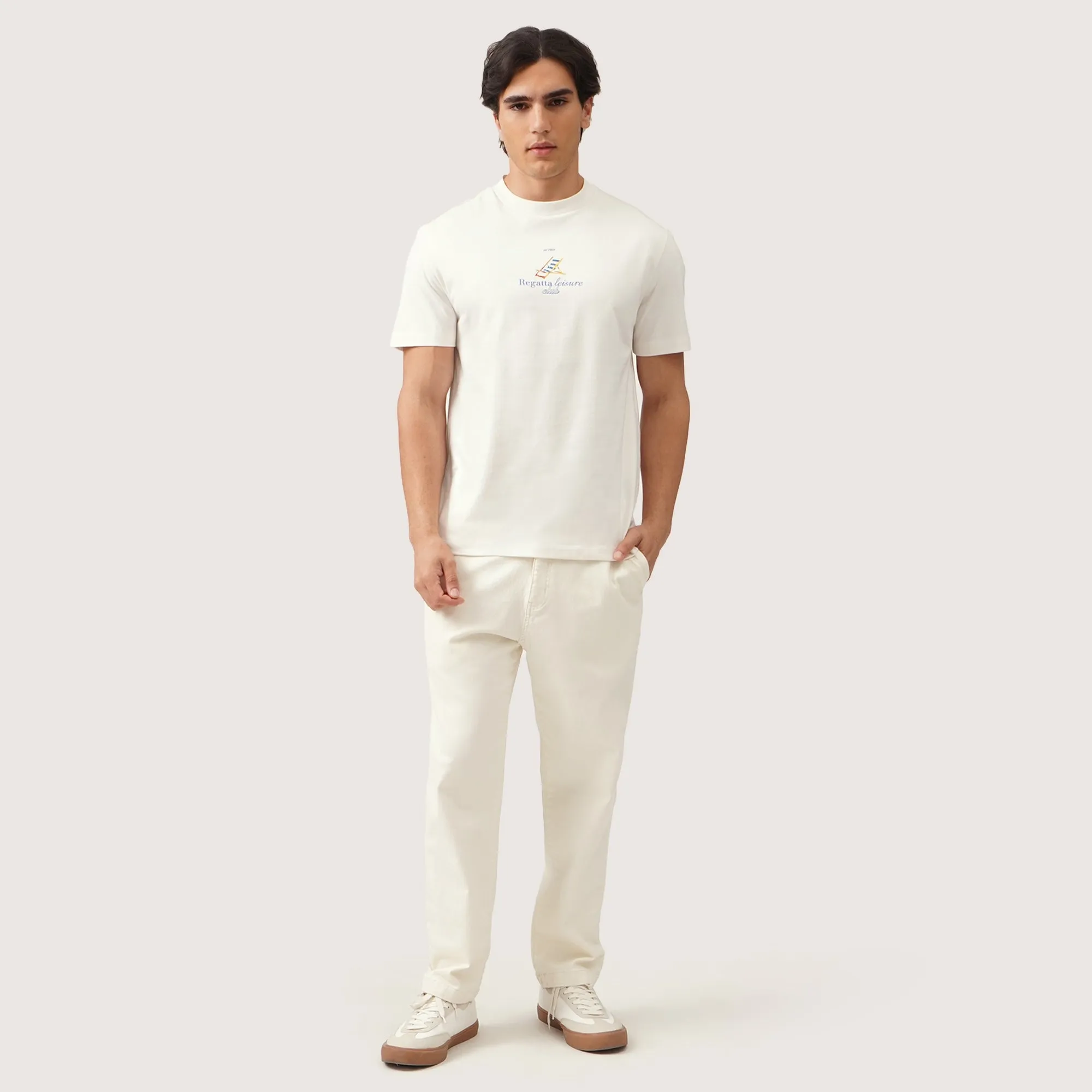 Regatta- Regular Fit Round Neck T-Shirt In Single Jersey With Watercolor Print