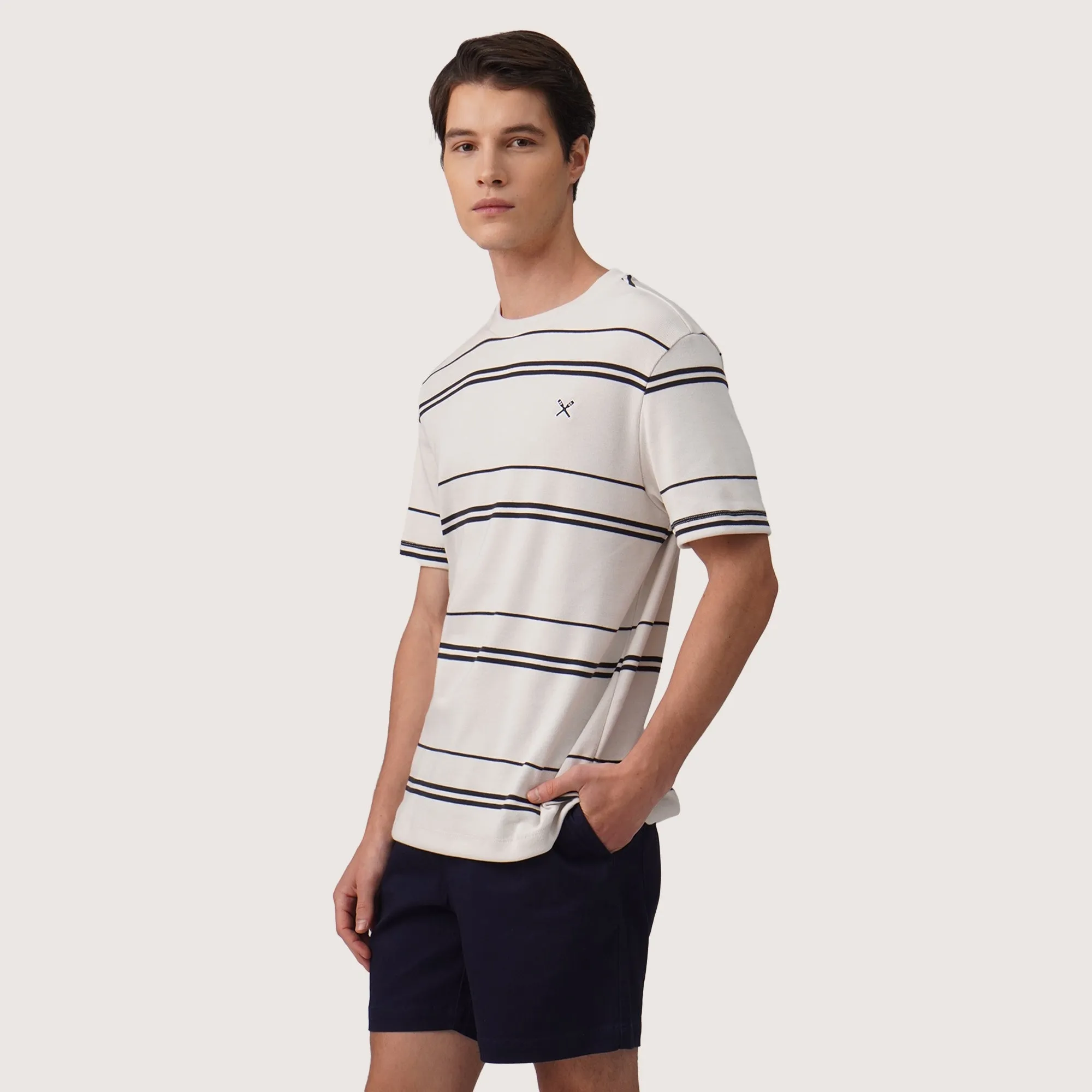 Regatta- Regular Fit Striped T-Shirt In Textured Knit