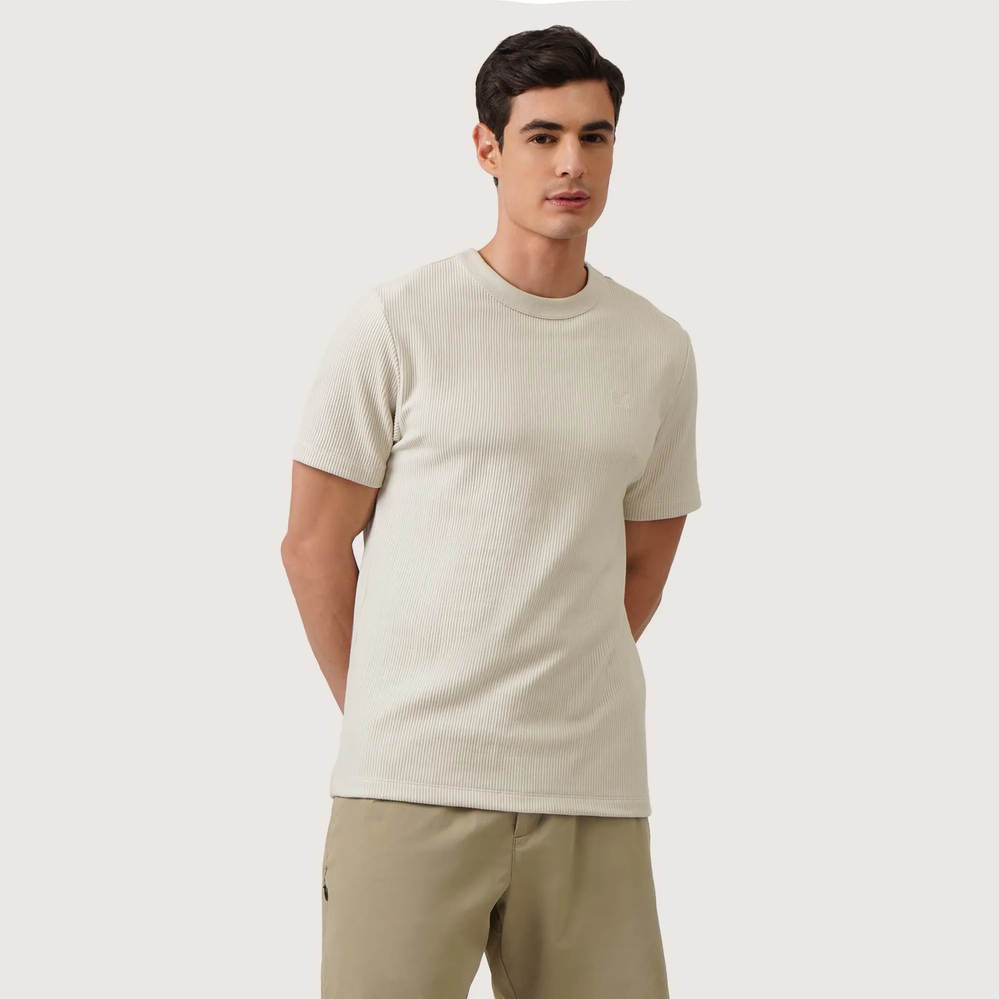 Regatta- Regular Fit T-Shirt In Textured Knit Stripes