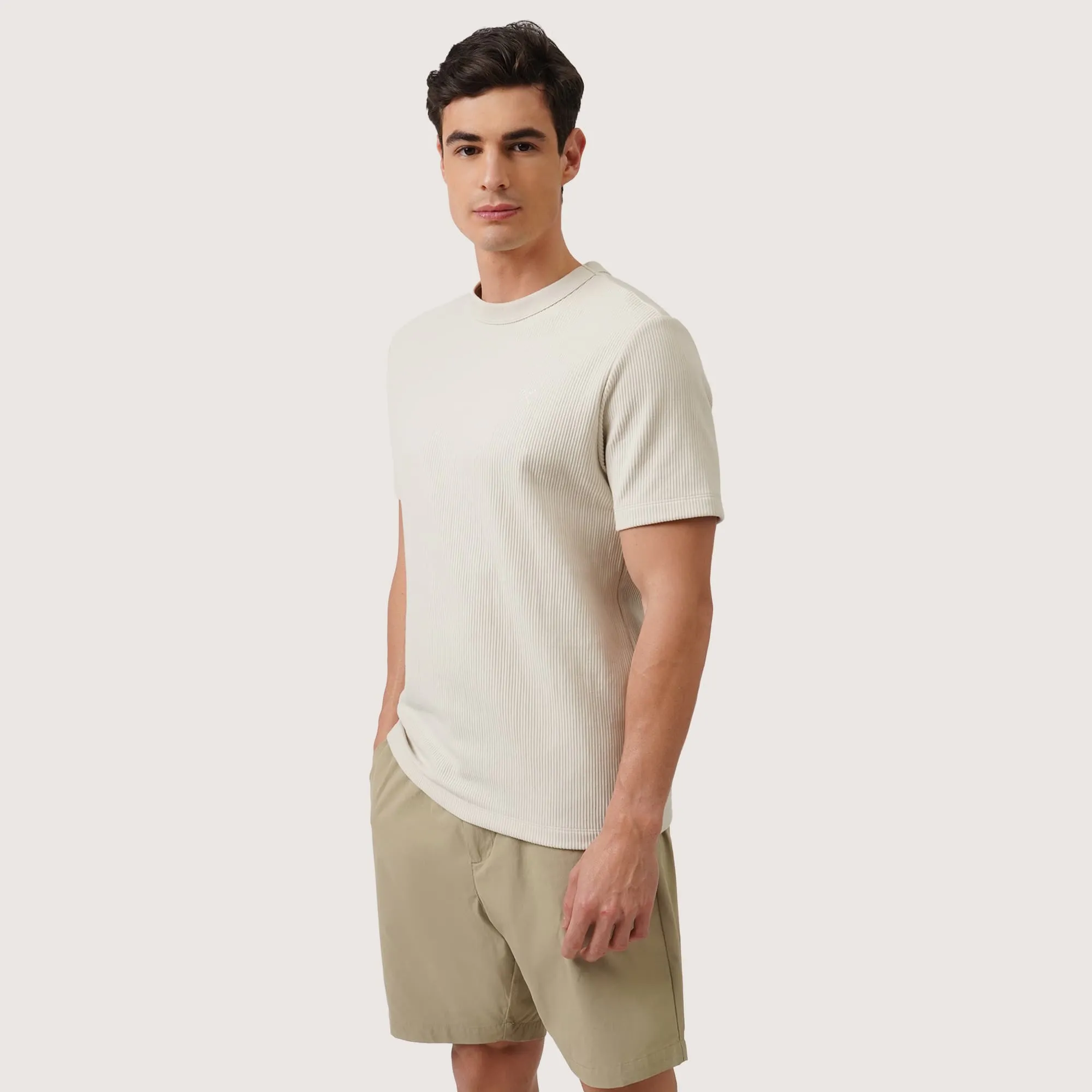 Regatta- Regular Fit T-Shirt In Textured Knit Stripes