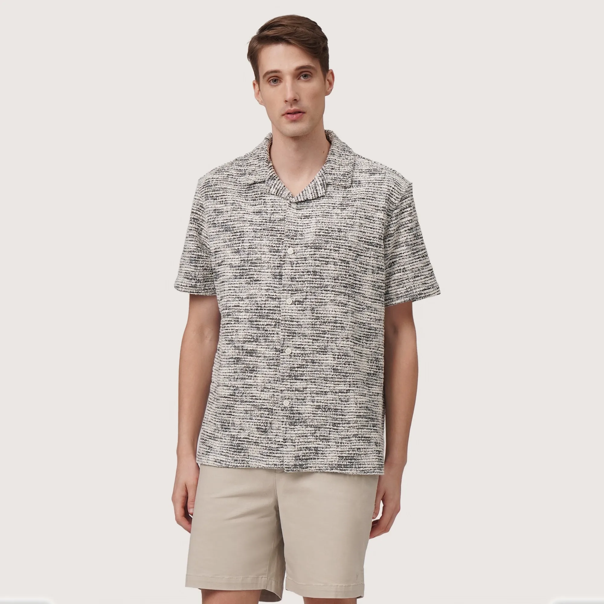 Regatta- Relaxed Fit Resort Shirt In Mixed Yarn Knitted Fabric