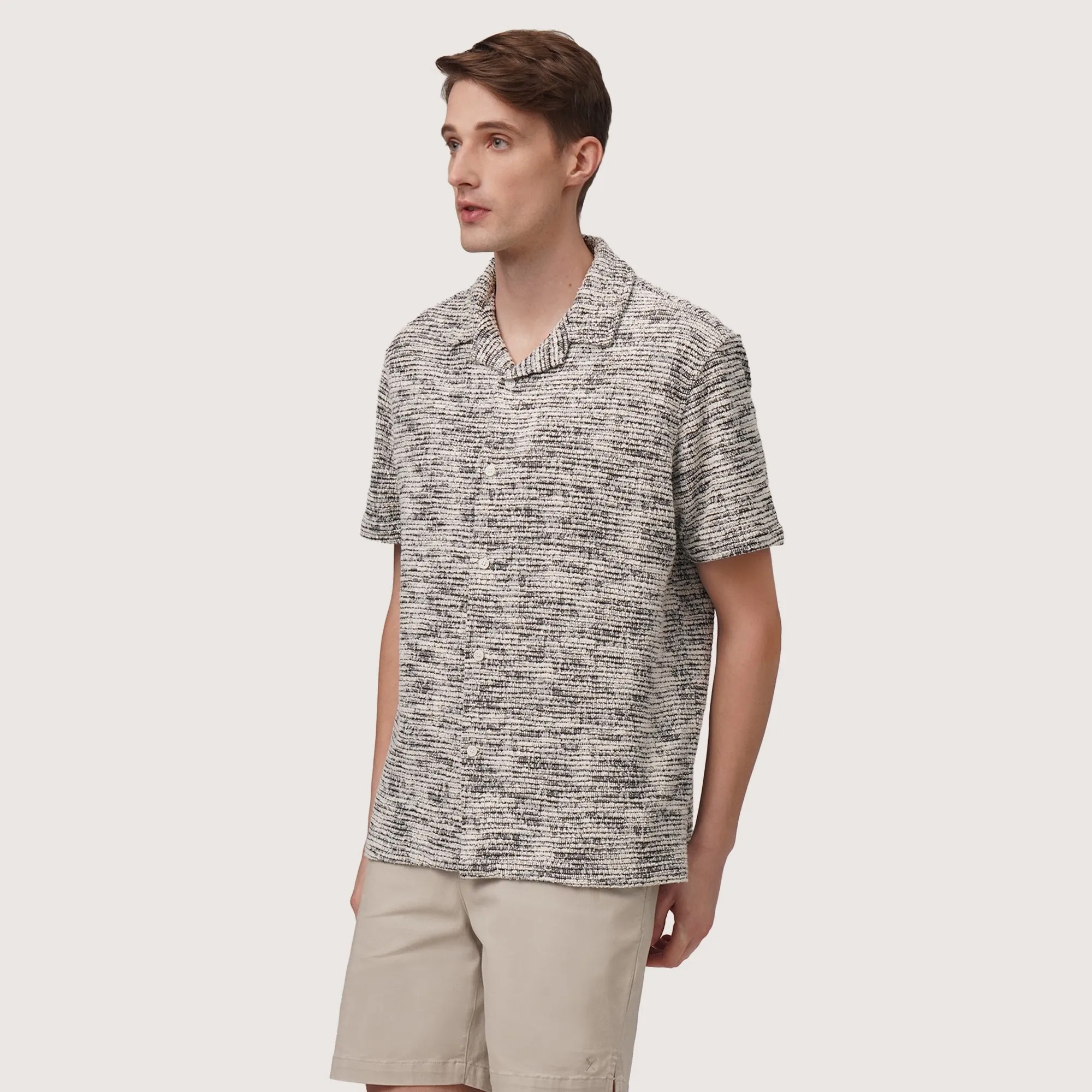 Regatta- Relaxed Fit Resort Shirt In Mixed Yarn Knitted Fabric