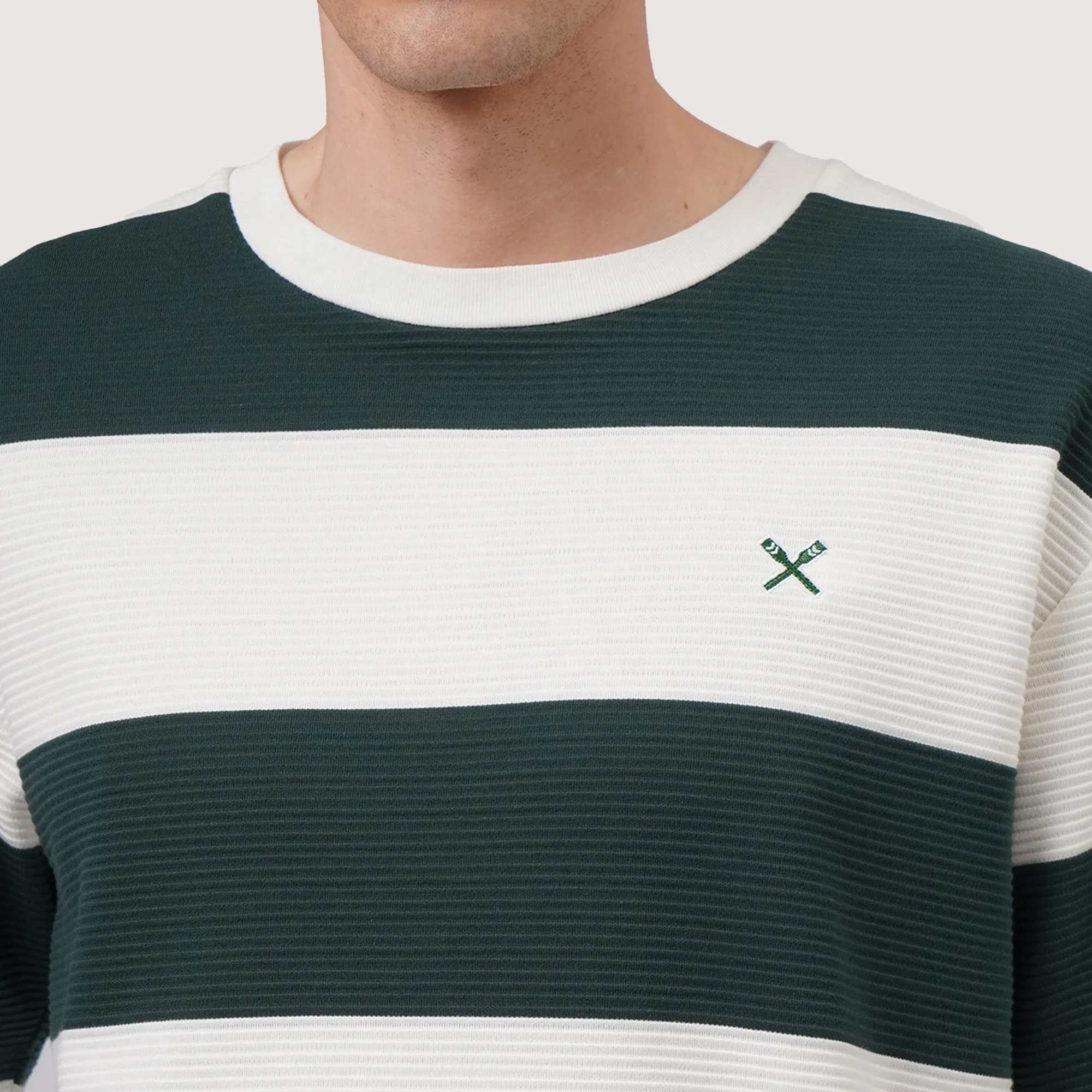 Regatta- Relaxed Fit Stripes T-Shirt In Textured Fabric