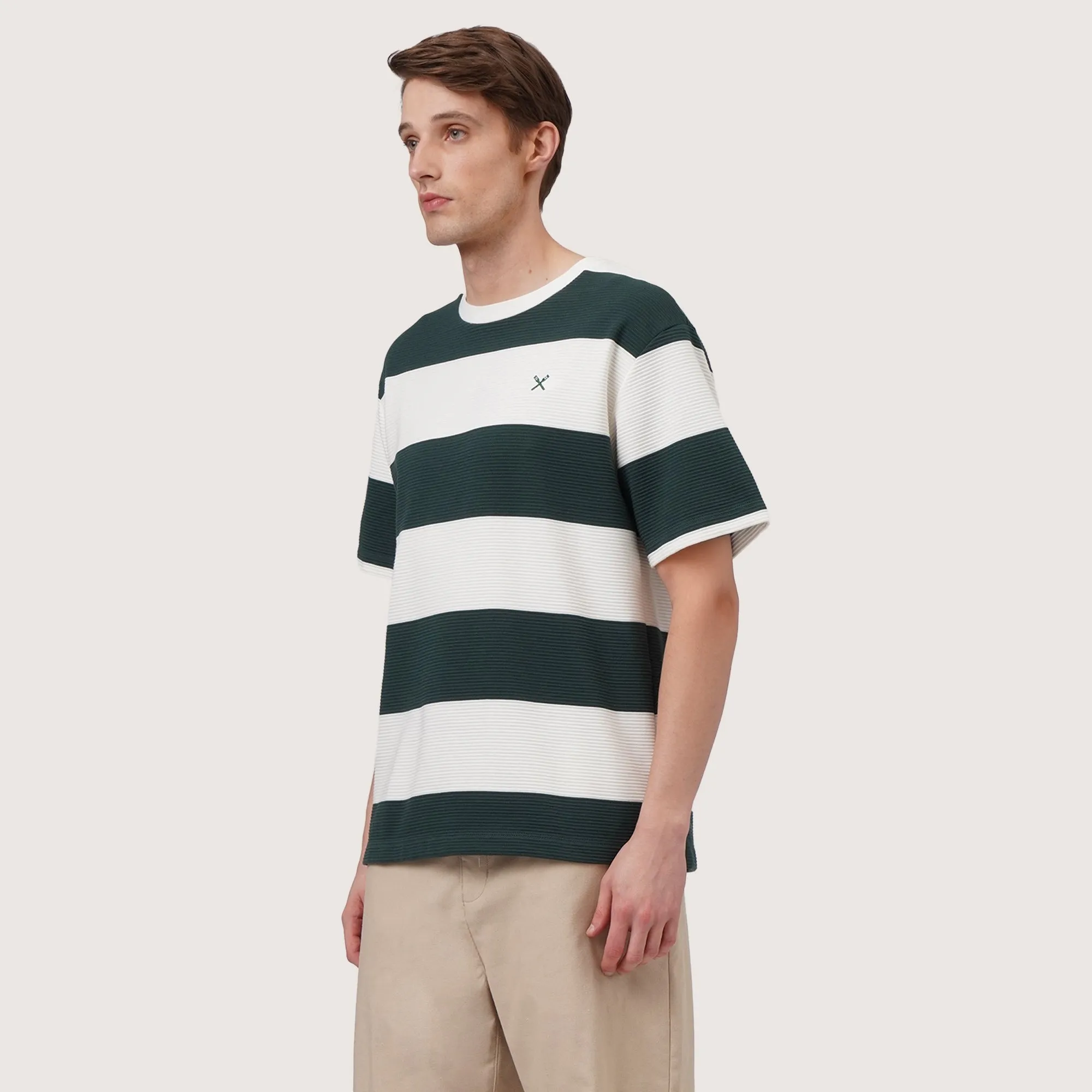 Regatta- Relaxed Fit Stripes T-Shirt In Textured Fabric