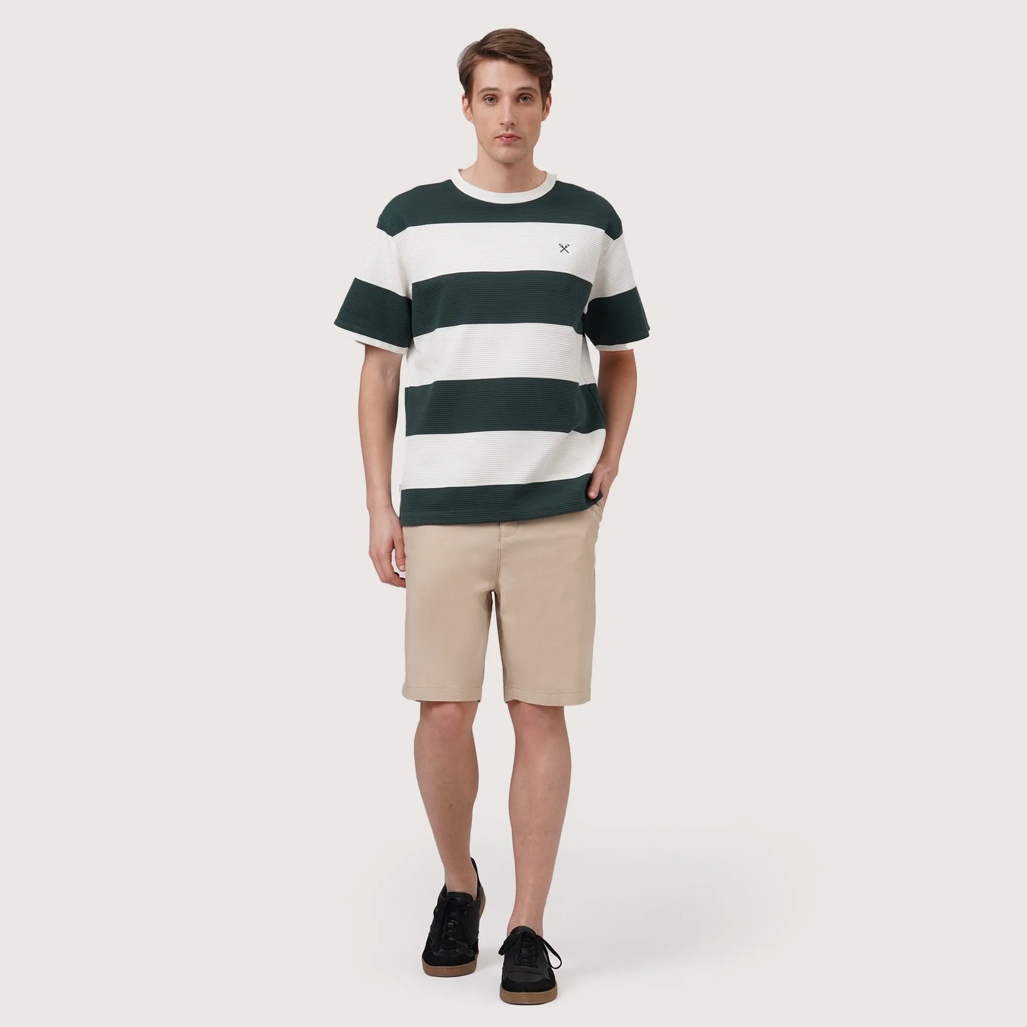 Regatta- Relaxed Fit Stripes T-Shirt In Textured Fabric