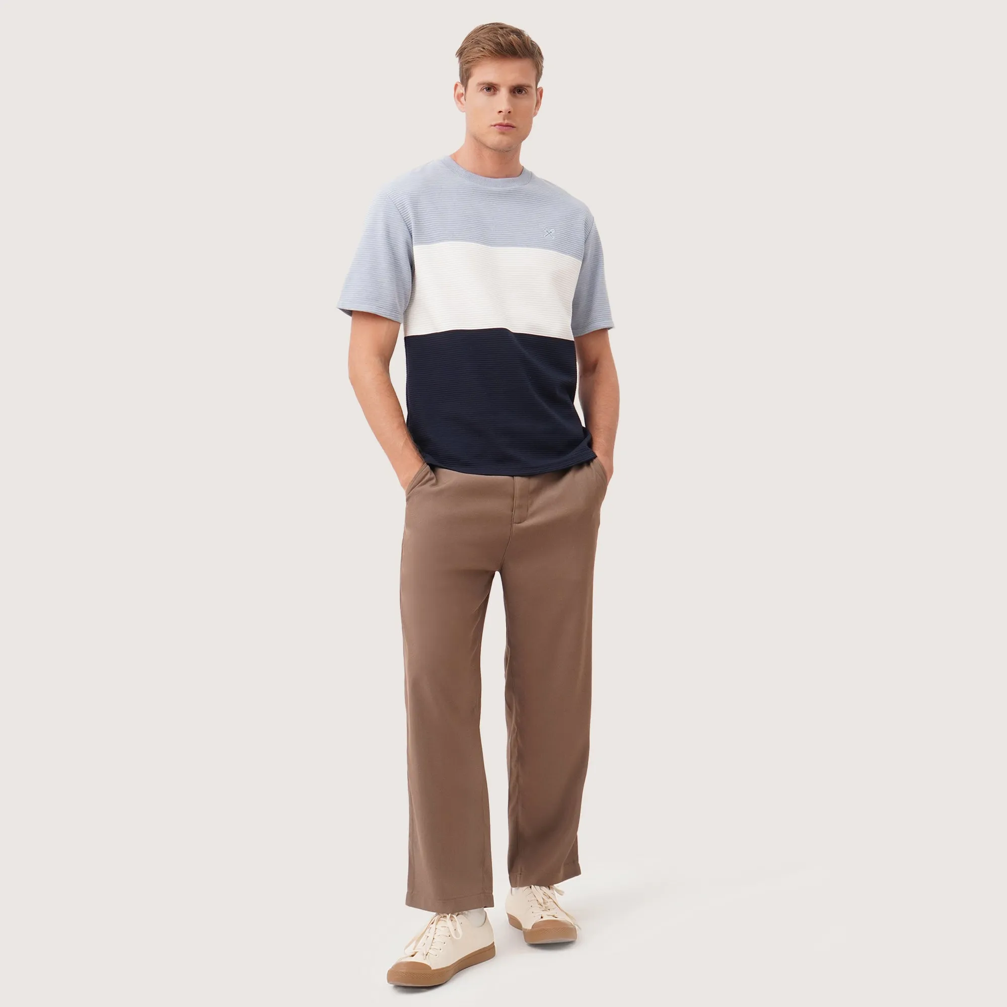 Regatta- Relaxed Fit T-Shirt In Textured Stripe Fabric