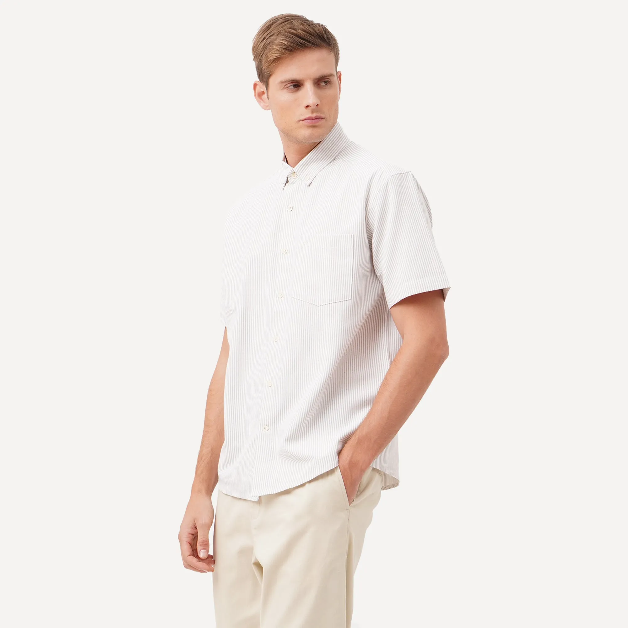 Regatta- Relaxed Fit Woven Shirt In Pinstripes