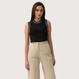 Regatta- Sleeveless Knit Top With Piping