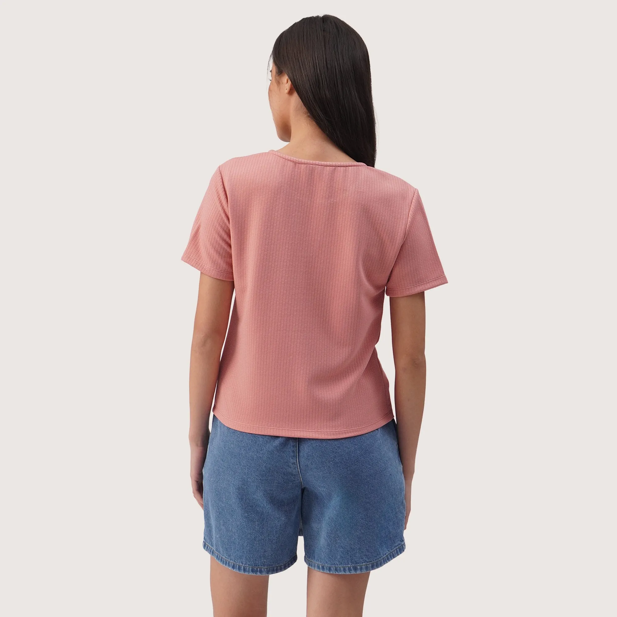 Regatta- Split Neck Textured Knit T-Shirt