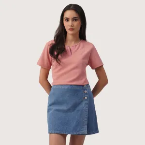 Regatta- Split Neck Textured Knit T-Shirt