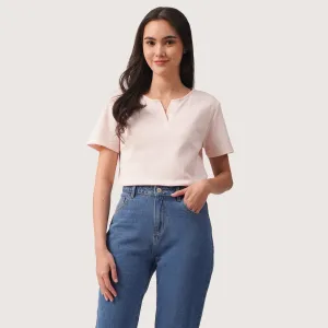 Regatta- Split Neck Textured Knit T-Shirt