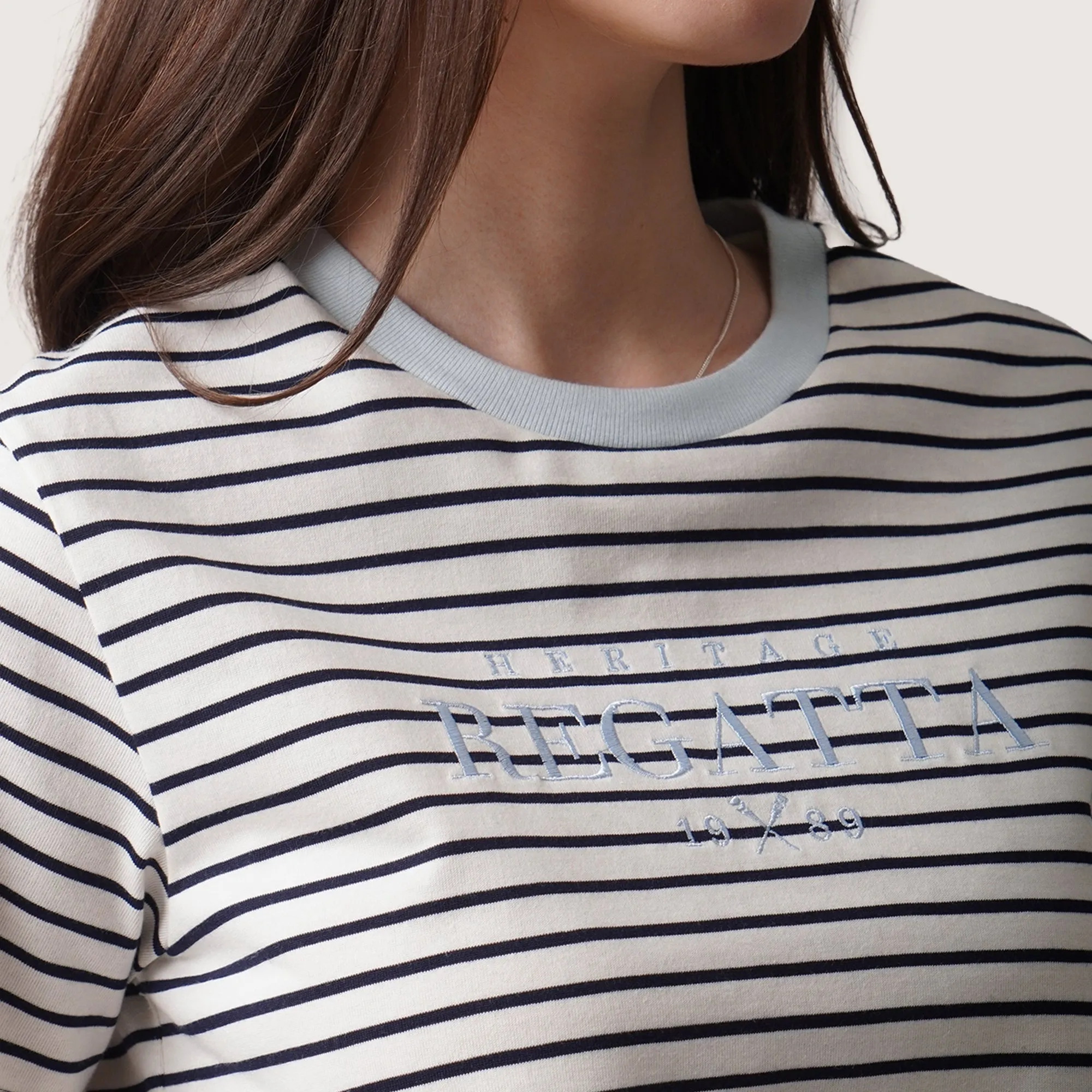 Regatta- Striped Graphic T-Shirt With Embroidery