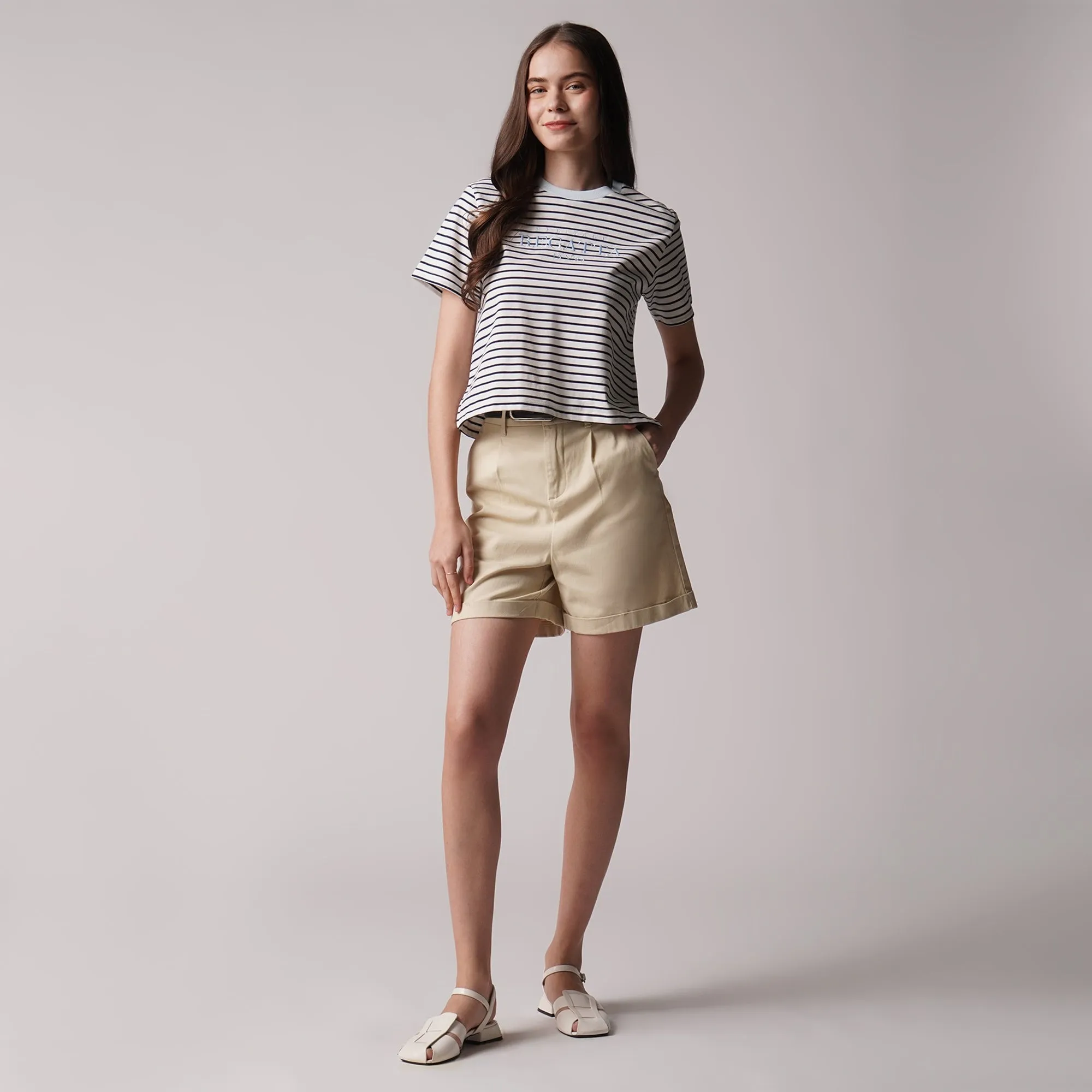 Regatta- Striped Graphic T-Shirt With Embroidery