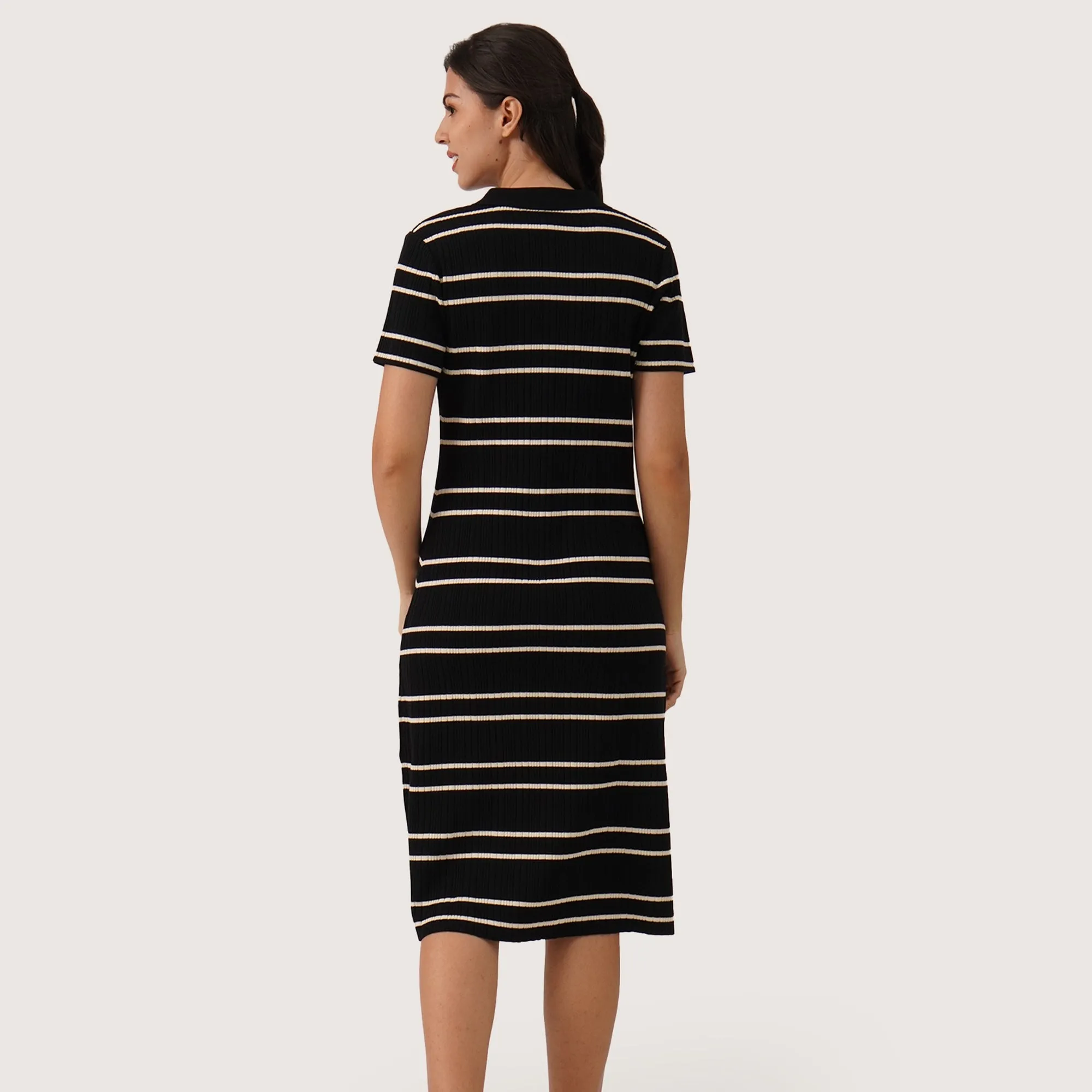 Regatta- Striped Knit Polo Dress