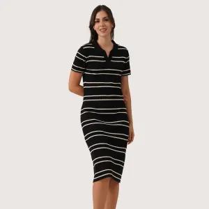 Regatta- Striped Knit Polo Dress