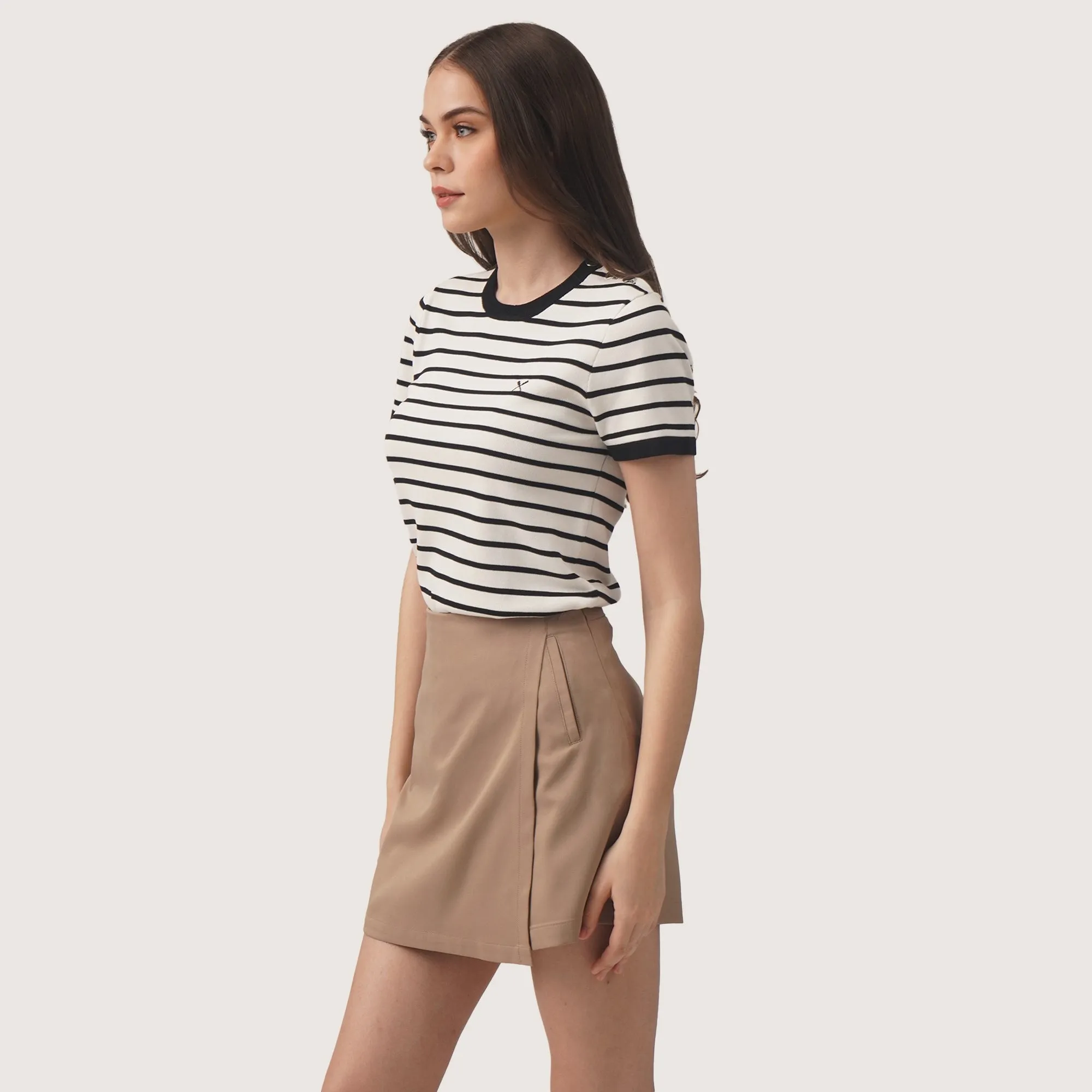 Regatta- Striped T-Shirt With Button Detail