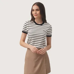 Regatta- Striped T-Shirt With Button Detail