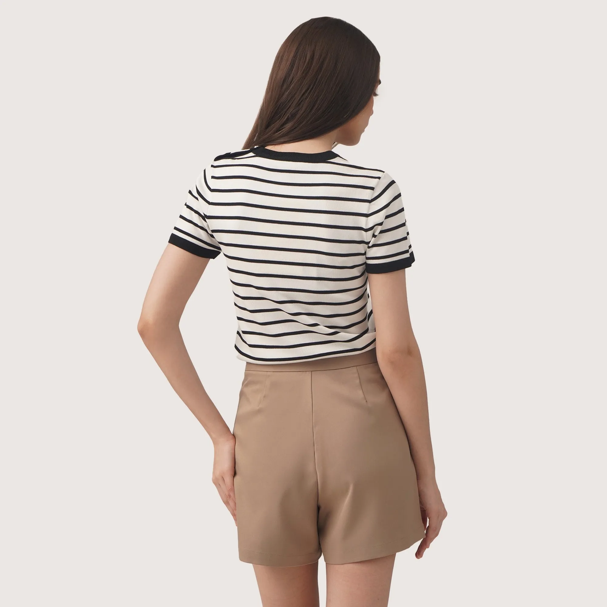 Regatta- Striped T-Shirt With Button Detail