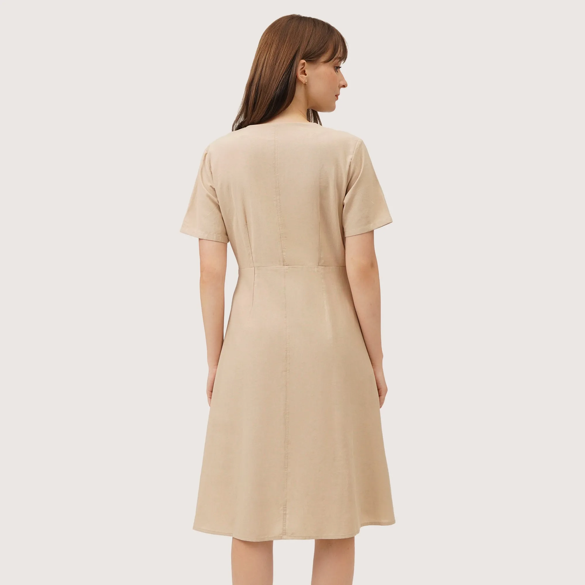Regatta- V-Neck Pleated Dress