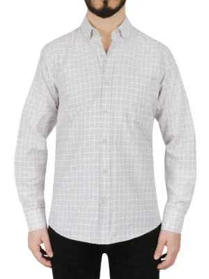 Selling Fast Beige Windowpane Checkered Dress Shirt  Almost Gone!