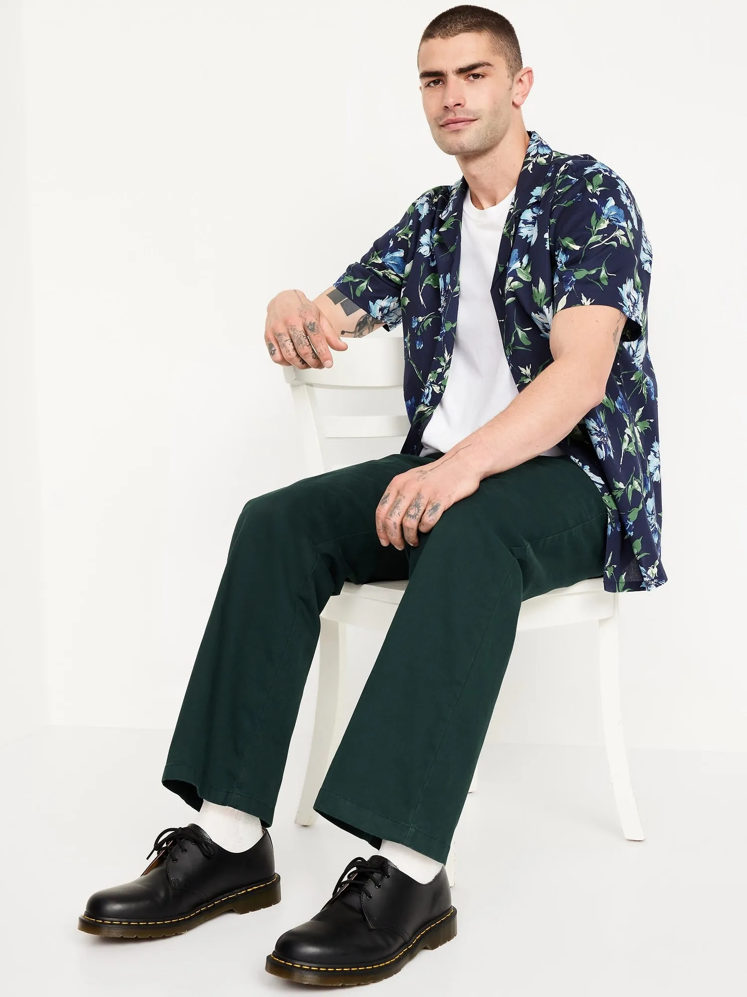Short-Sleeve Floral Camp Shirt