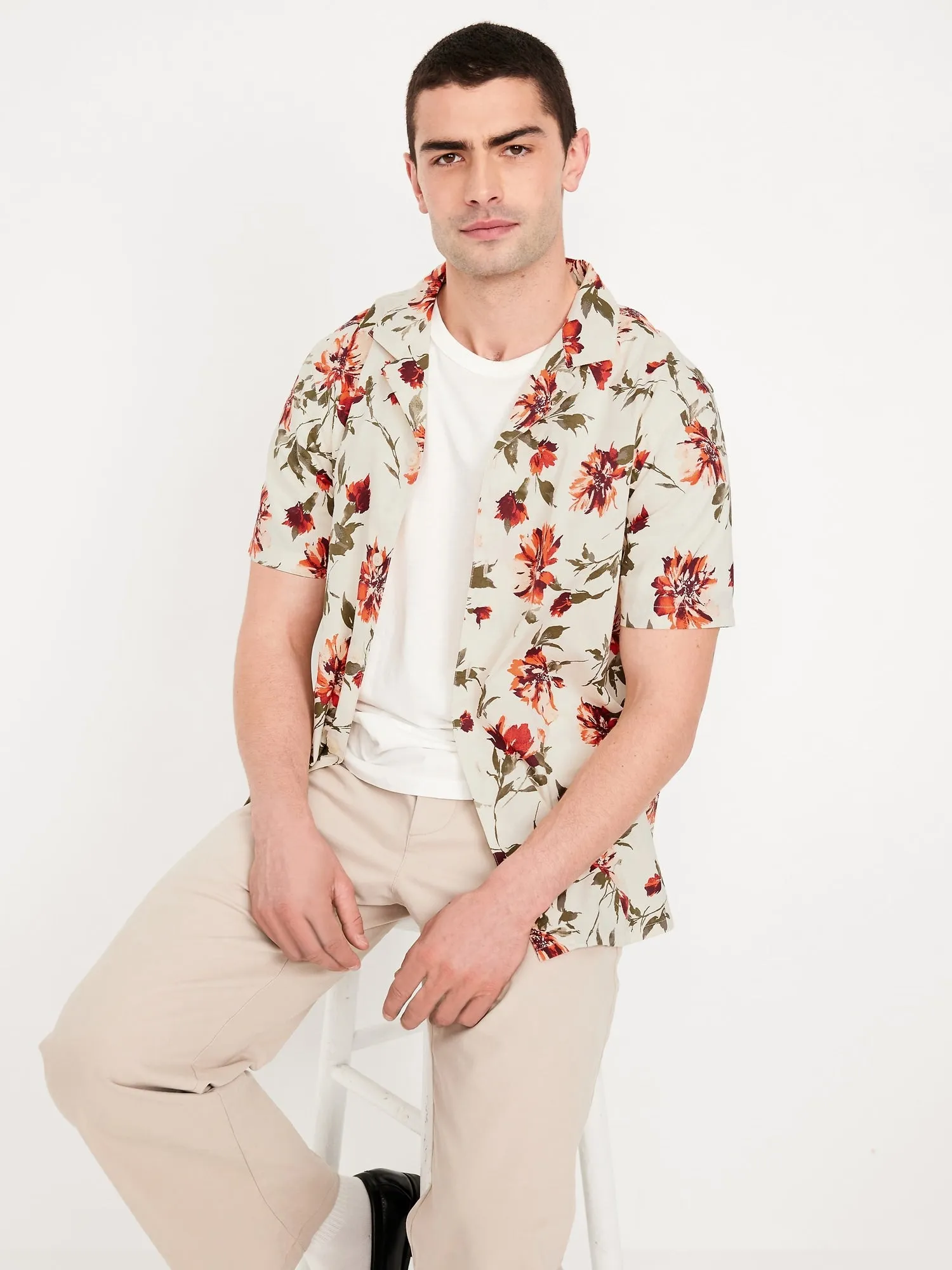 Short-Sleeve Floral Camp Shirt