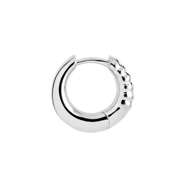 Silver Laid Back Huggie (Single)