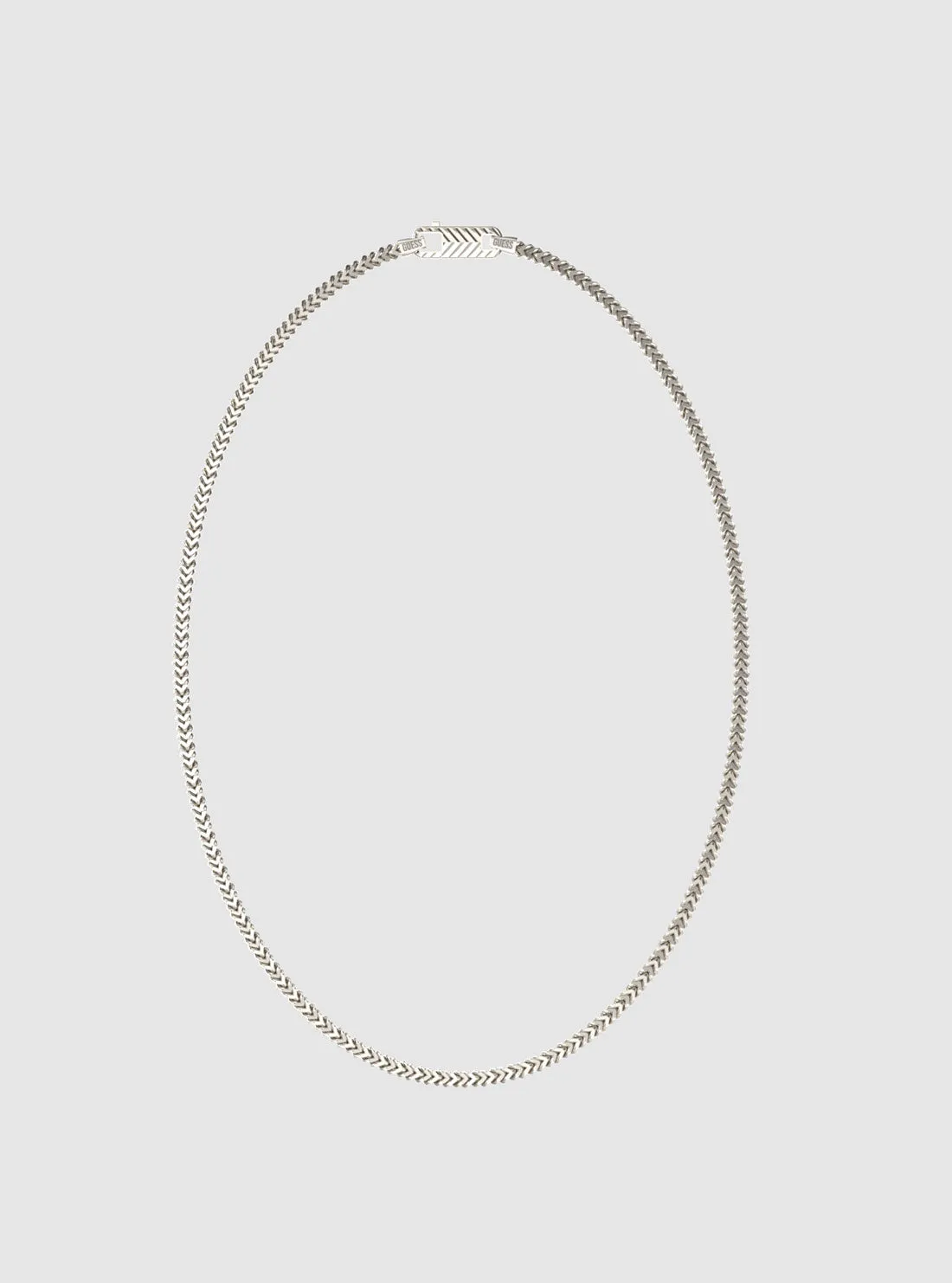Silver Textured Necklace Guess
