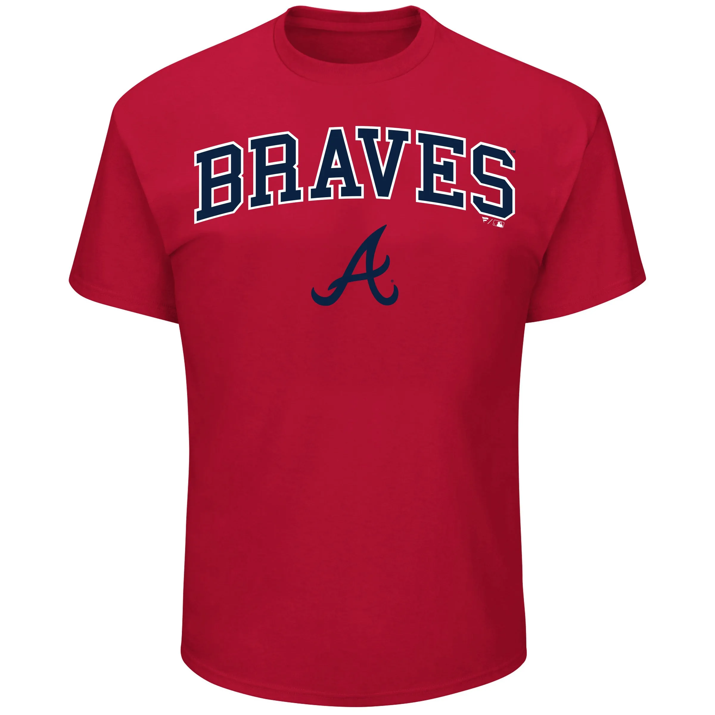Trendy 2025 Mens Big And Tall Team Logo Short Sleeve Arch Logo Tee Shirt - Atlanta Braves  Today Only!