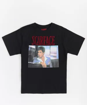 Trendy 2025 Scarface Rhinestone Short Sleeve Tee - Black  Today Only!