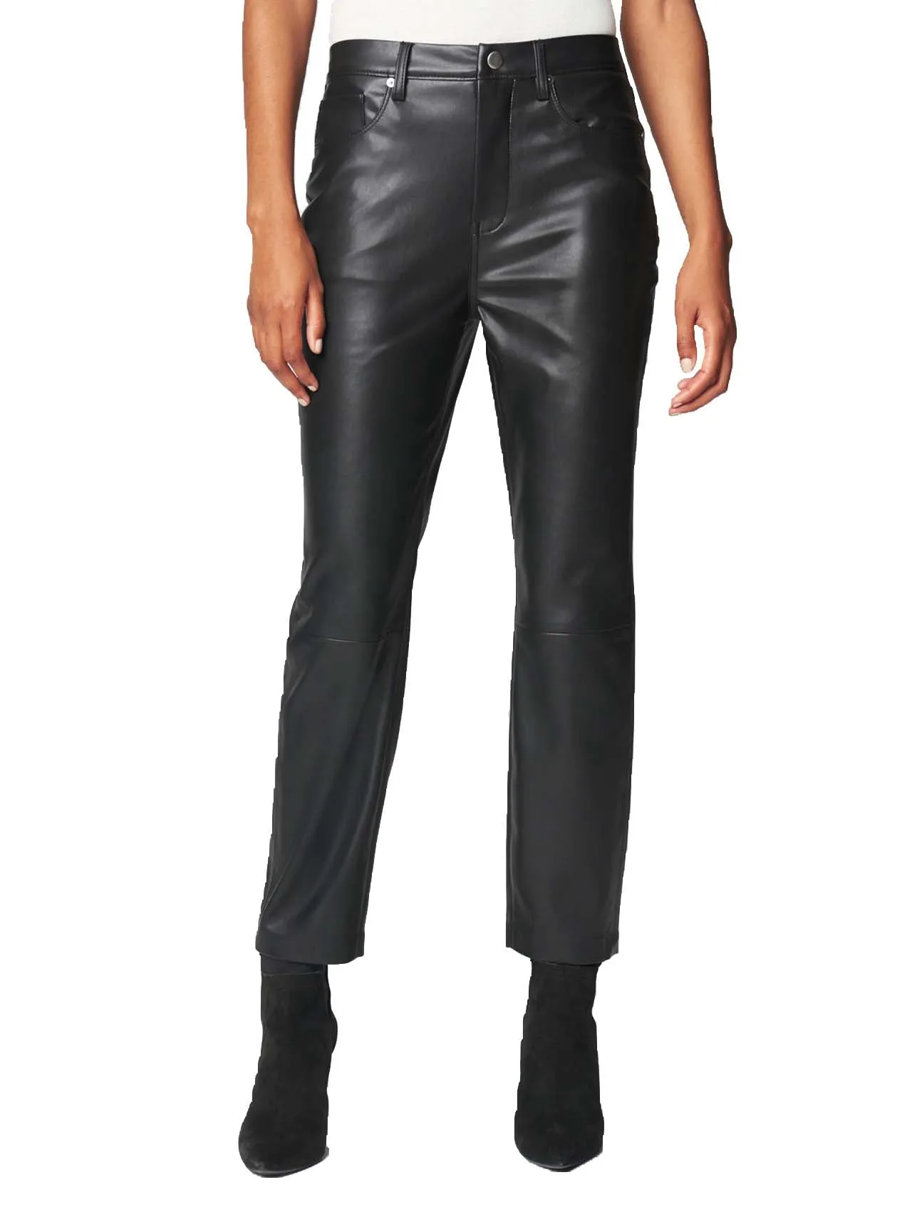 Trendy 2025 Vegan Leather High Rise Pants  Almost Sold Out!