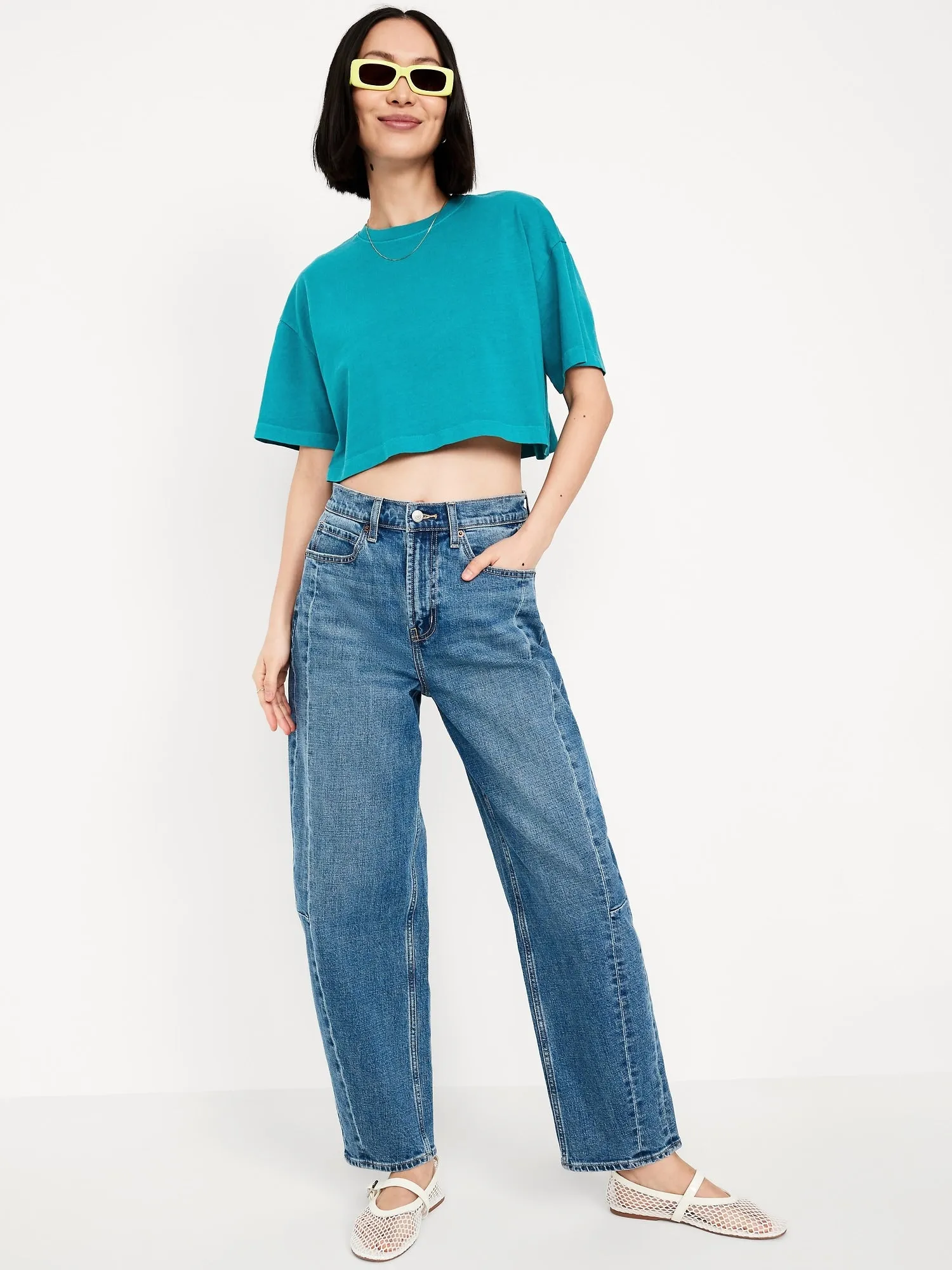 Vintage Oversized Crop T-Shirt